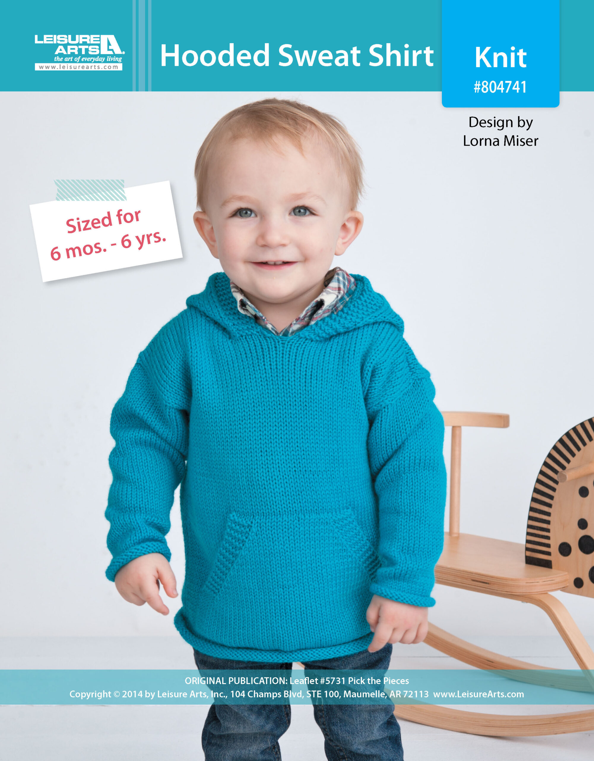 Leisure Arts Pick The Pieces Hooded Sweat Shirt Knit ePattern