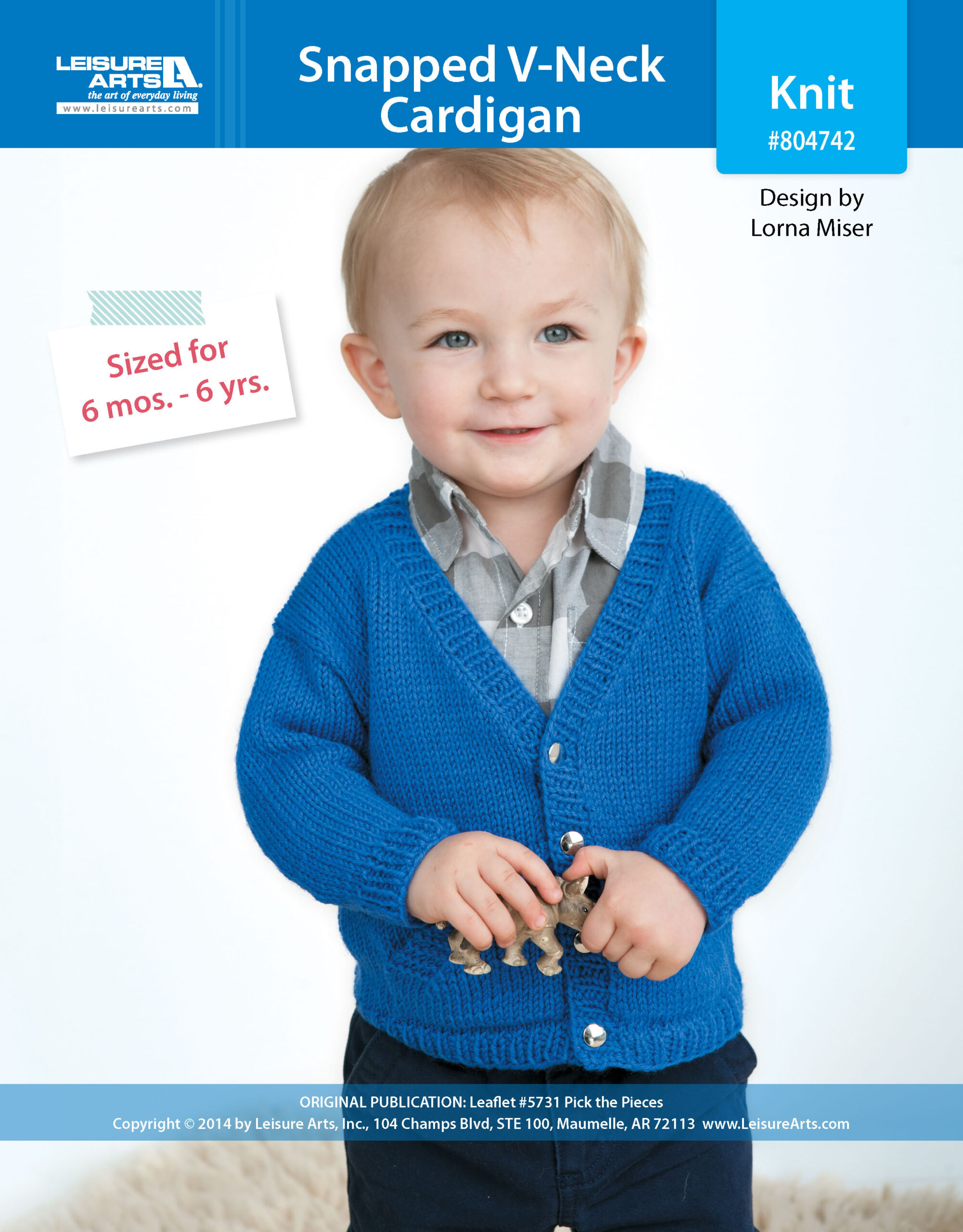 Leisure Arts Pick The Pieces Snapped VNeck Cardi Knit ePattern