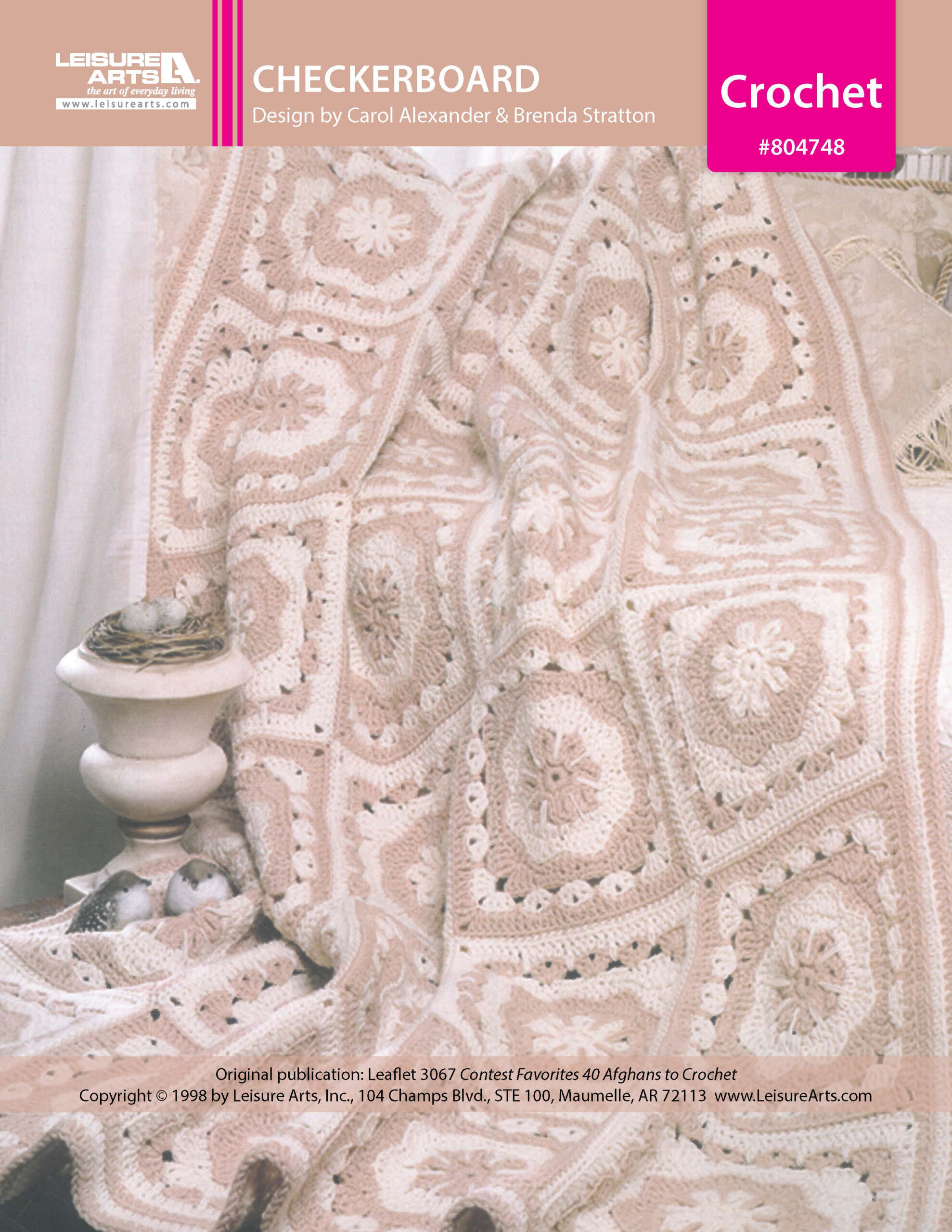 Leisure Arts Contest Favorites Checkerboard Afghan Crochet ePattern