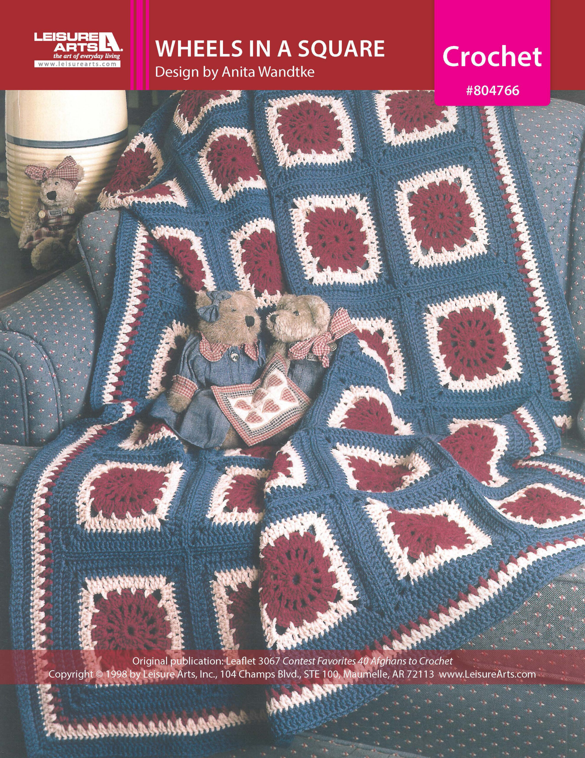 Leisure Arts Contest Favorites Wheels In A Square Afghan Crochet ePattern