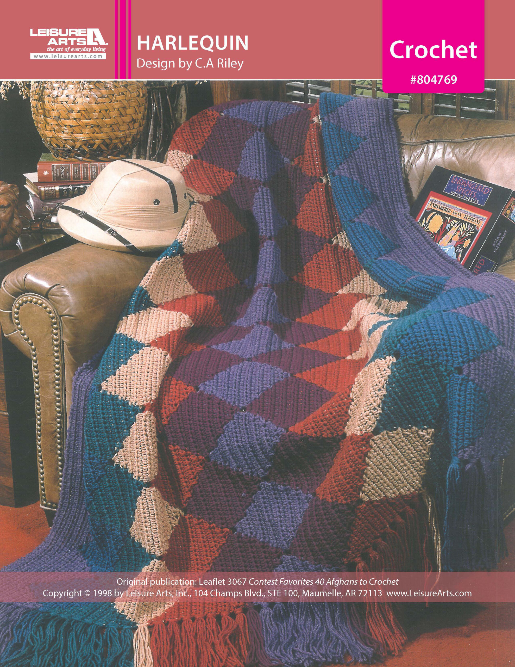 Leisure Arts Contest Favorites Harlequin Afghan Crochet ePattern