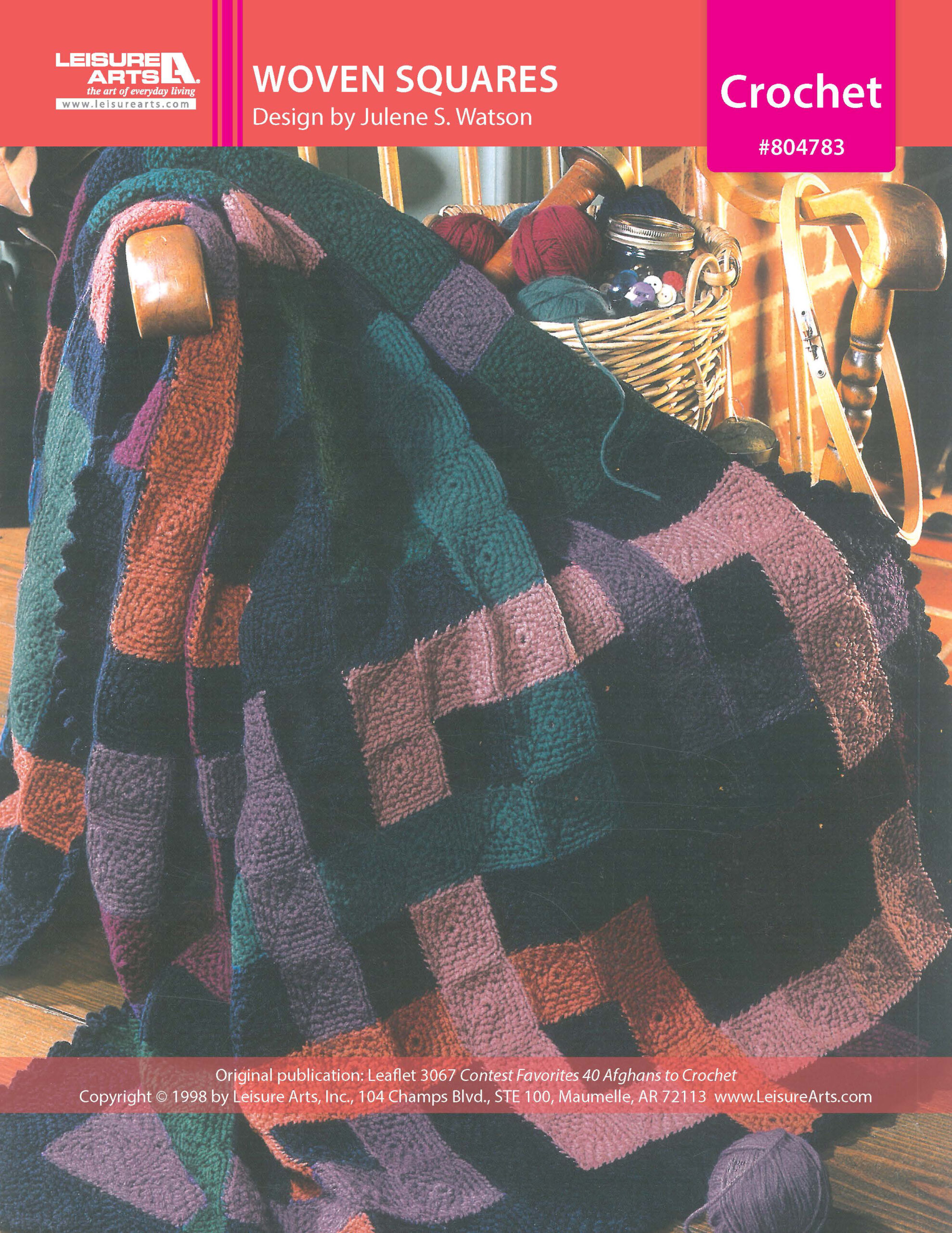 Leisure Arts Contest Favorites Woven Squares Afghan Crochet ePattern
