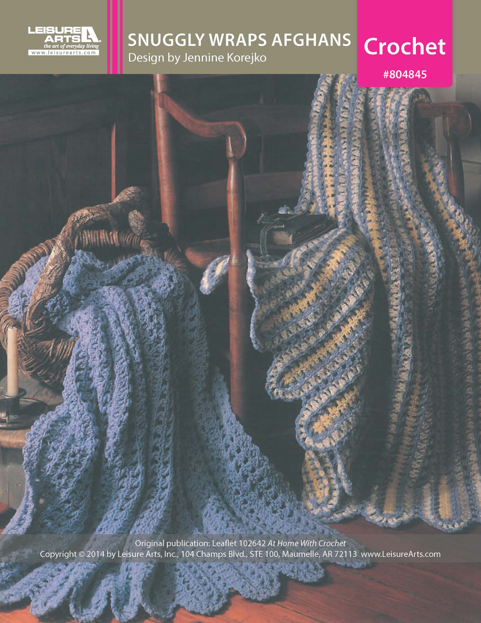 Leisure Arts Home With Crochet Snuggly Wraps Afghans ePattern