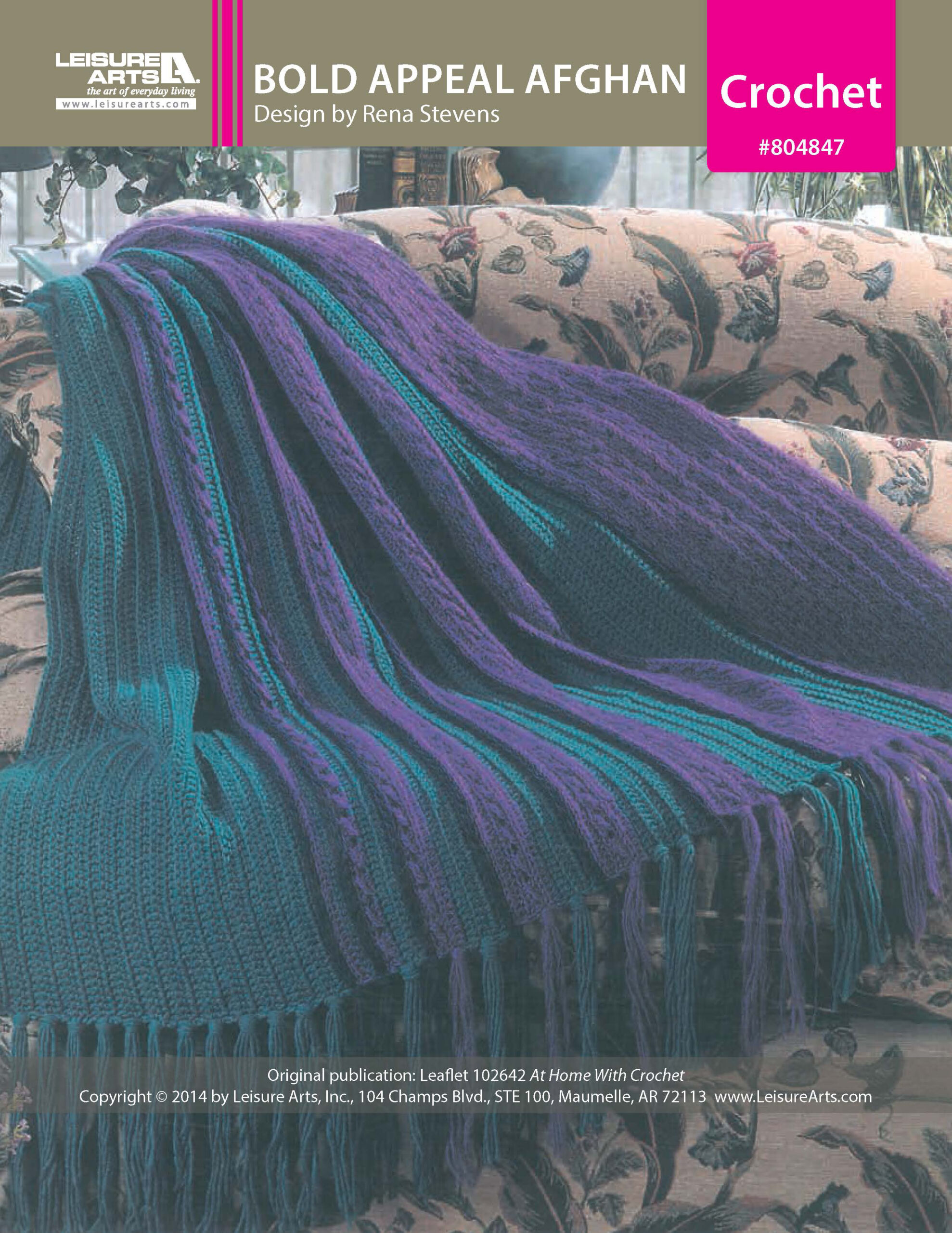 Leisure Arts Home With Crochet Bold Appeal Afghan ePattern