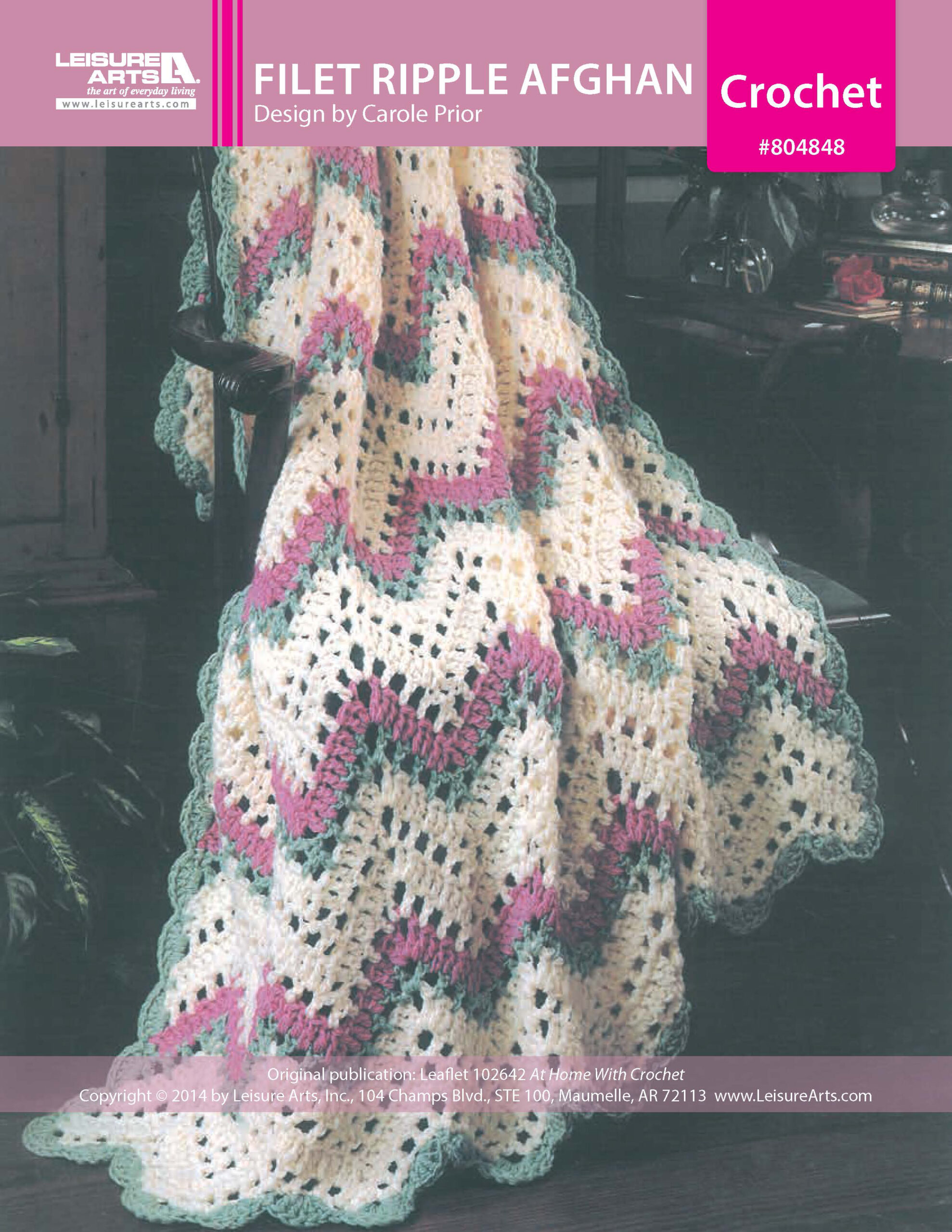 Leisure Arts Home With Crochet Filet Ripples Afghan ePattern