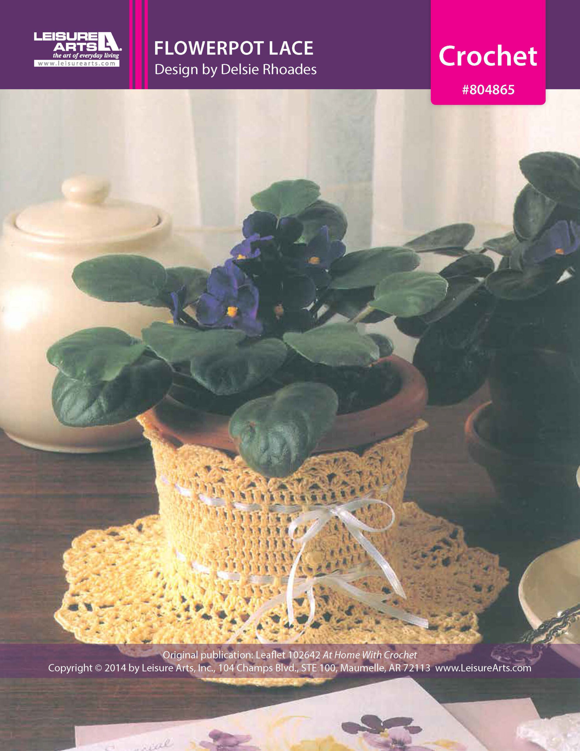 Leisure Arts Home With Crochet Flowerpot Lace ePattern