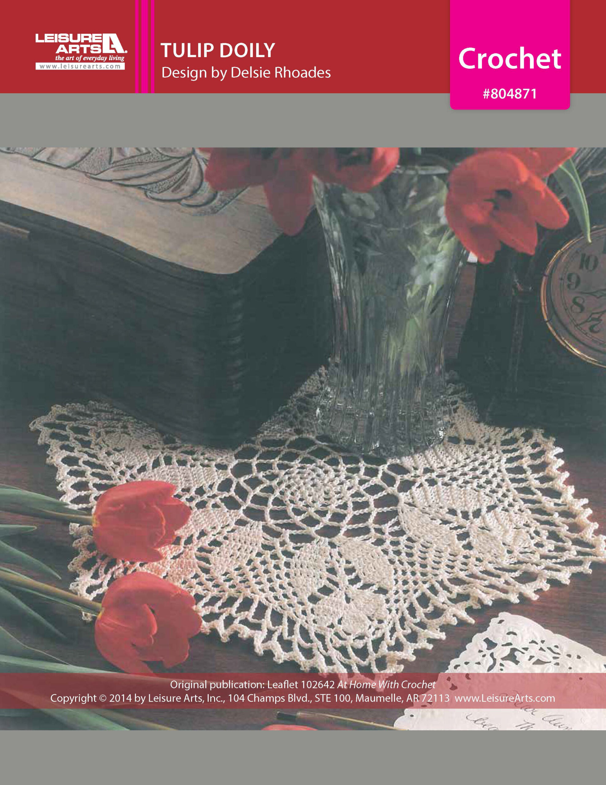Leisure Arts Home With Crochet Tulip Doily ePattern