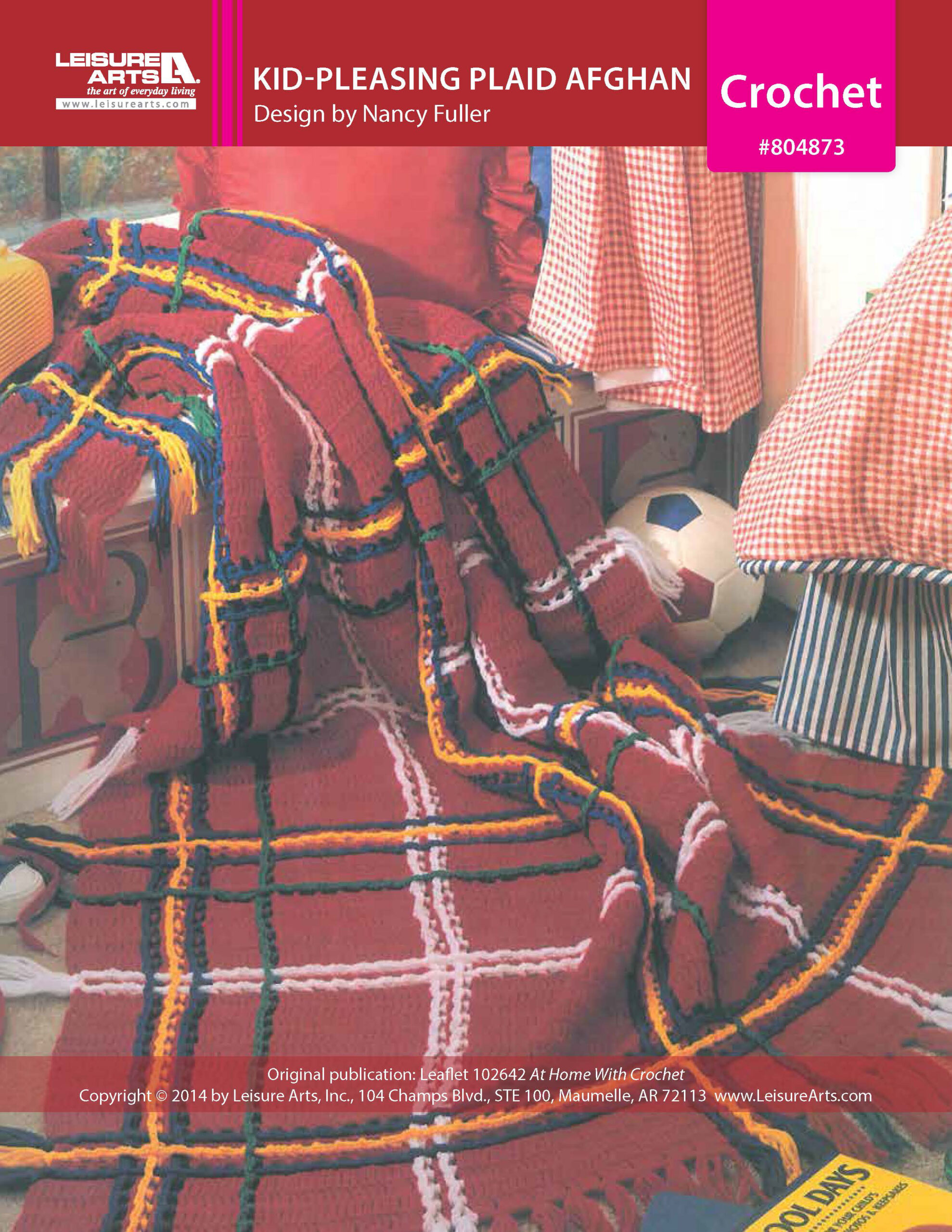 Leisure Arts Home With Crochet KidPleasing Plaid Afghan ePattern