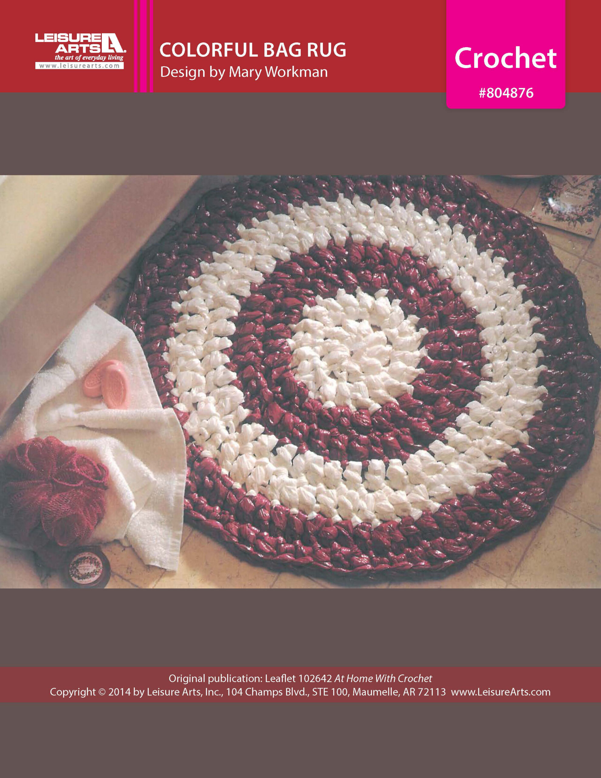 Leisure Arts Home With Crochet Colorful Bag Rug ePattern