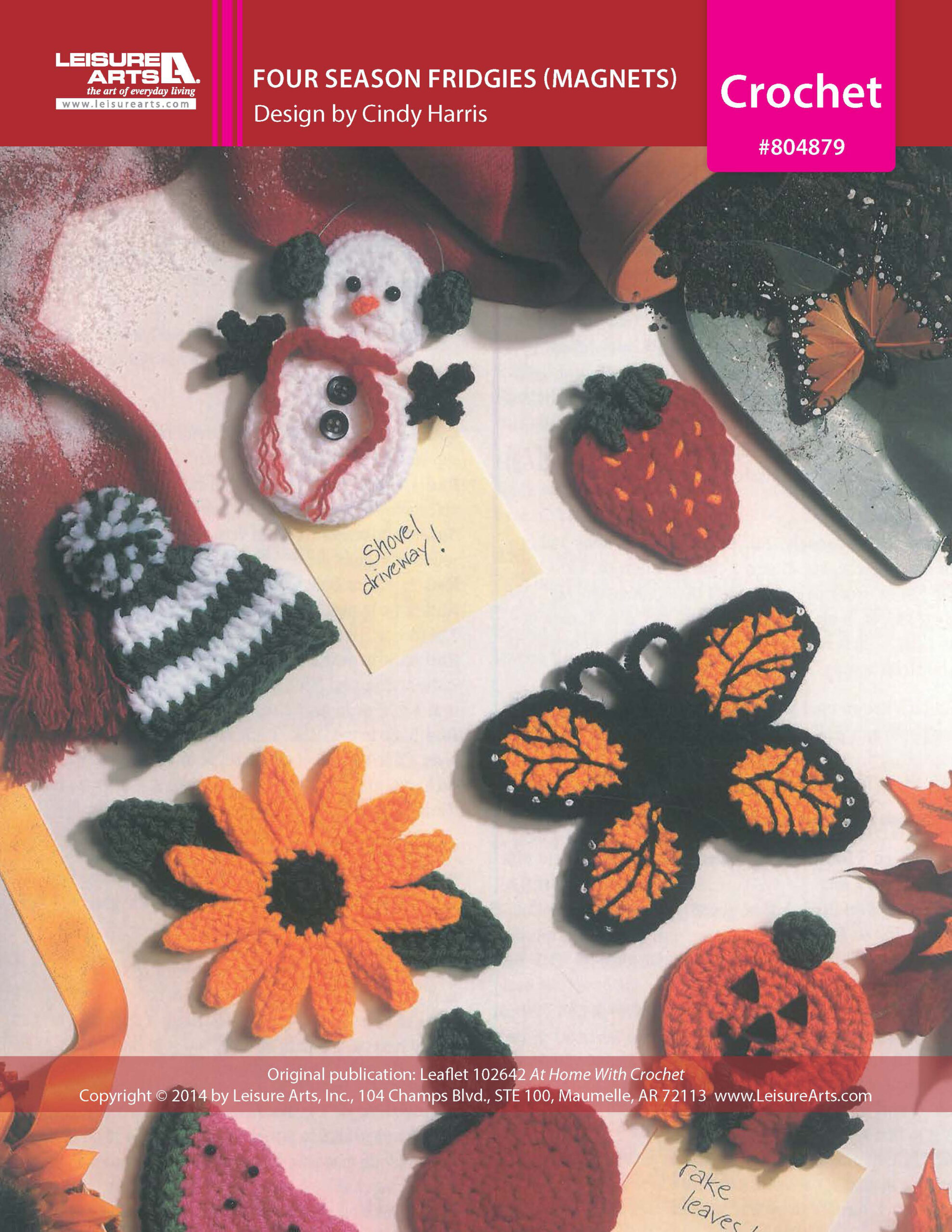 Leisure Arts Home With Crochet Four Season Fridgies Magnets ePattern