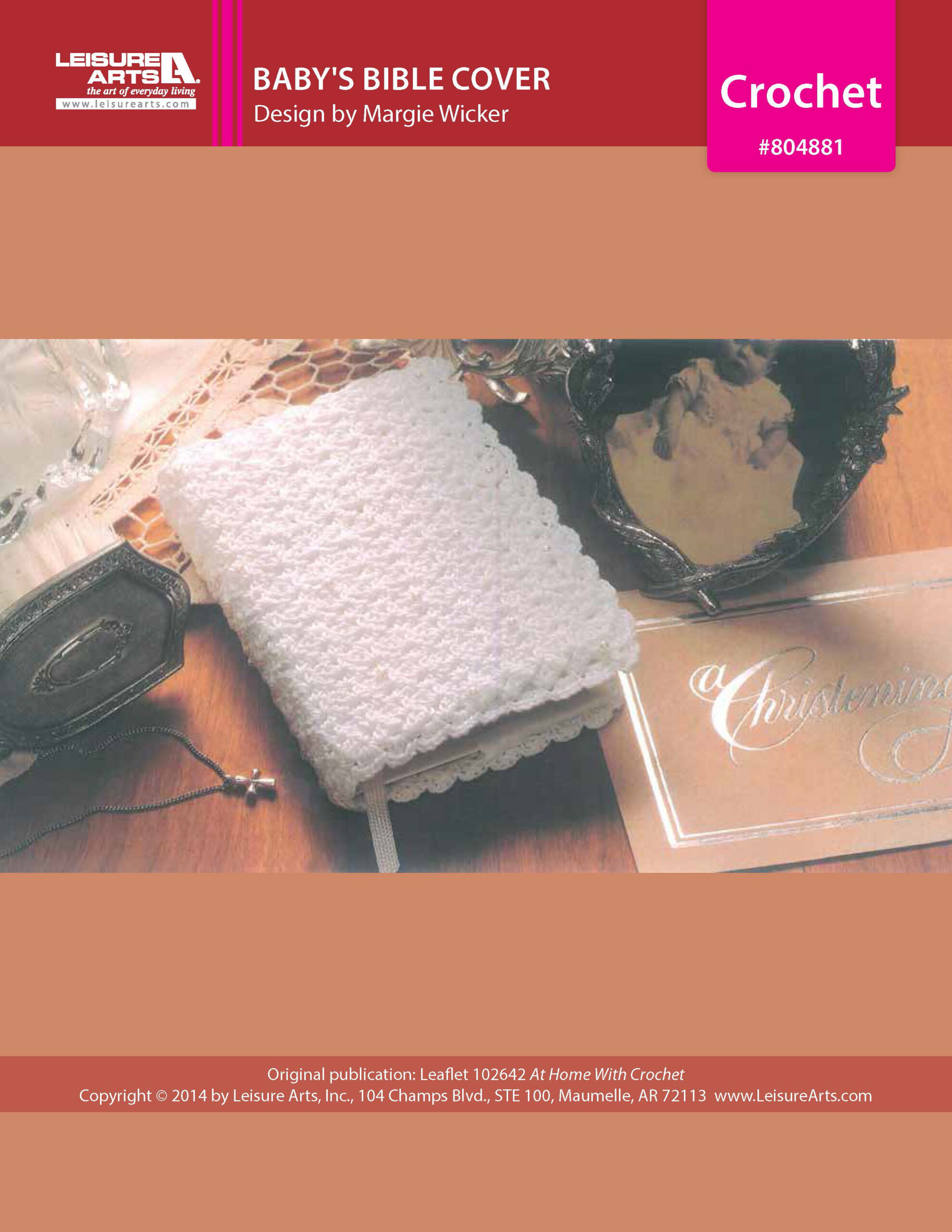 Leisure Arts Home With Crochet Babys Bible Cover ePattern