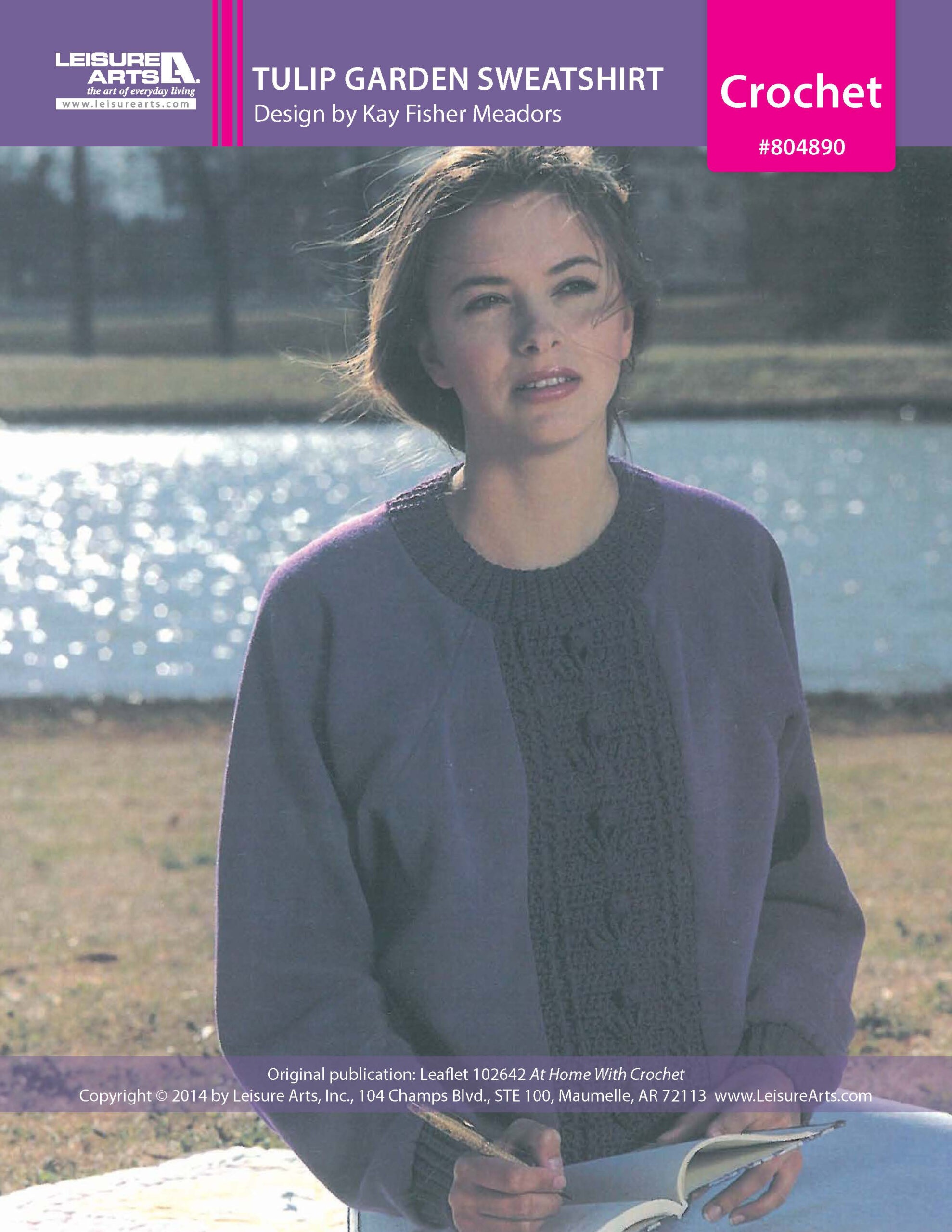 Leisure Arts Home With Crochet Tulip Garden Sweatshirt ePattern