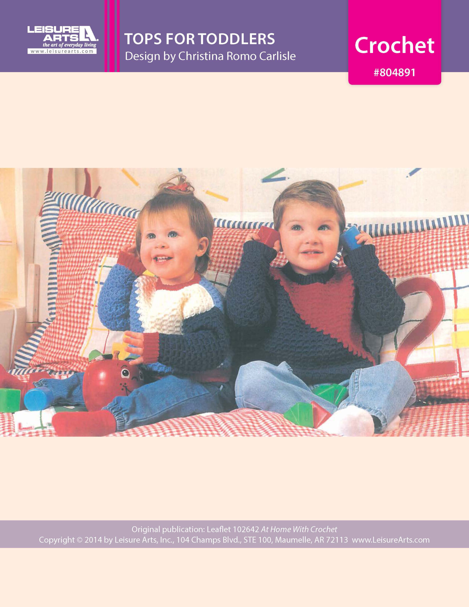 Leisure Arts Home With Crochet Tops for Toddlers ePattern