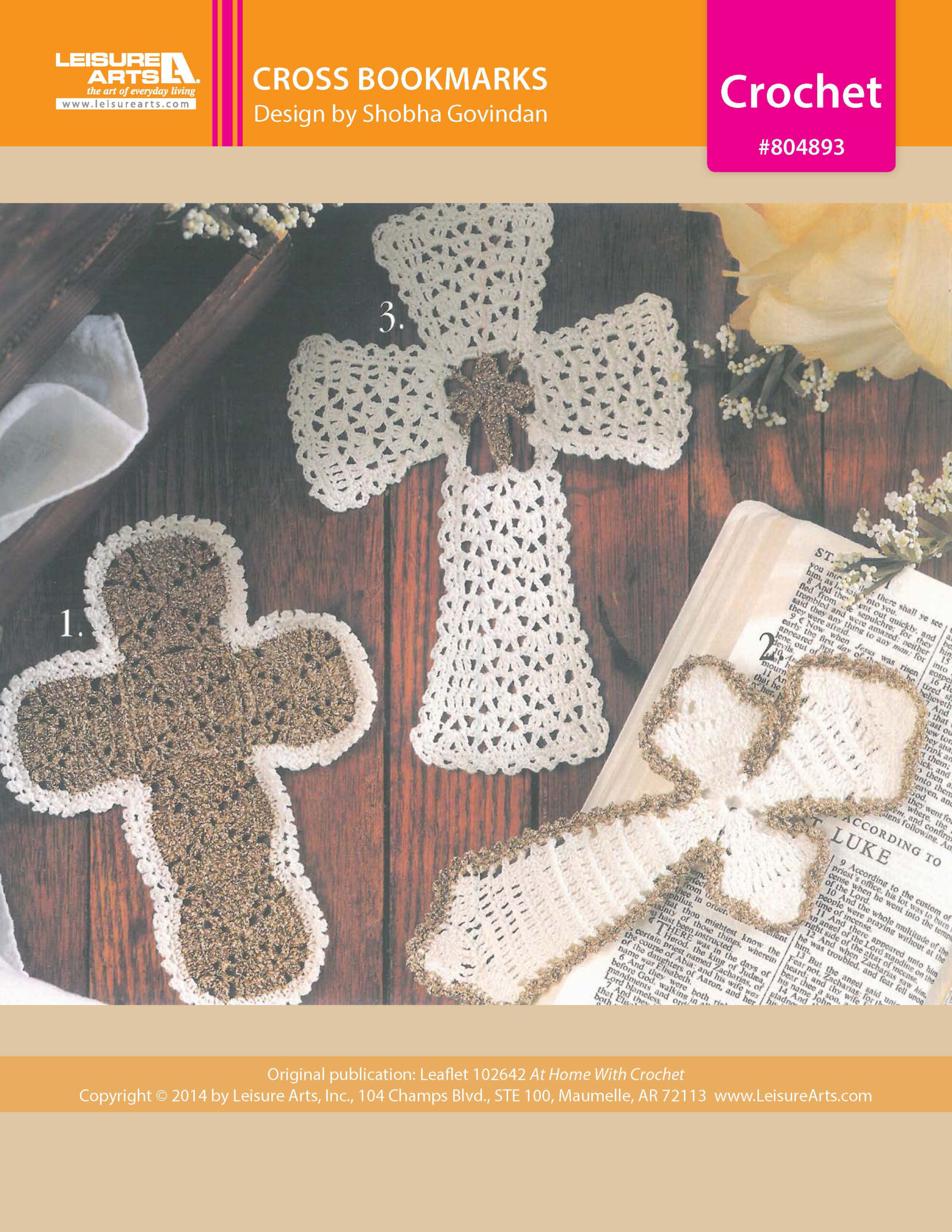 Leisure Arts Home With Crochet Cross Bookmarks ePattern