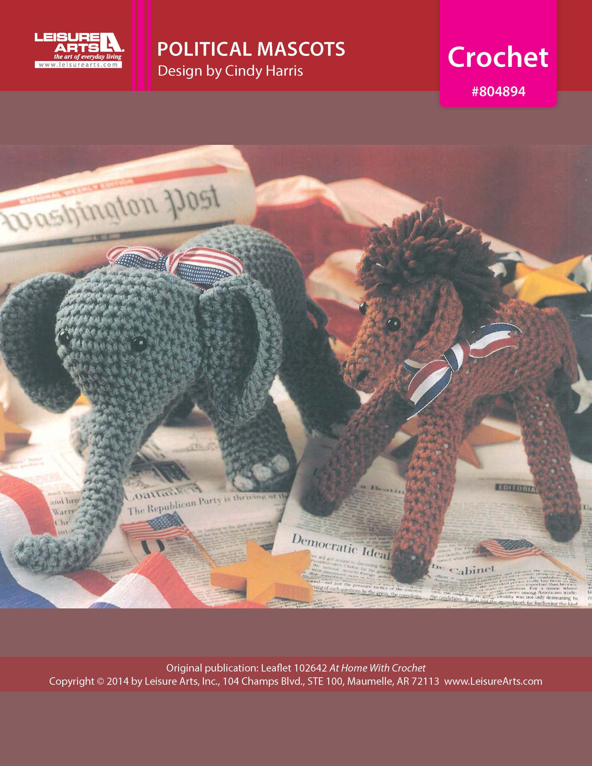Leisure Arts Home With Crochet Political Mascots ePattern