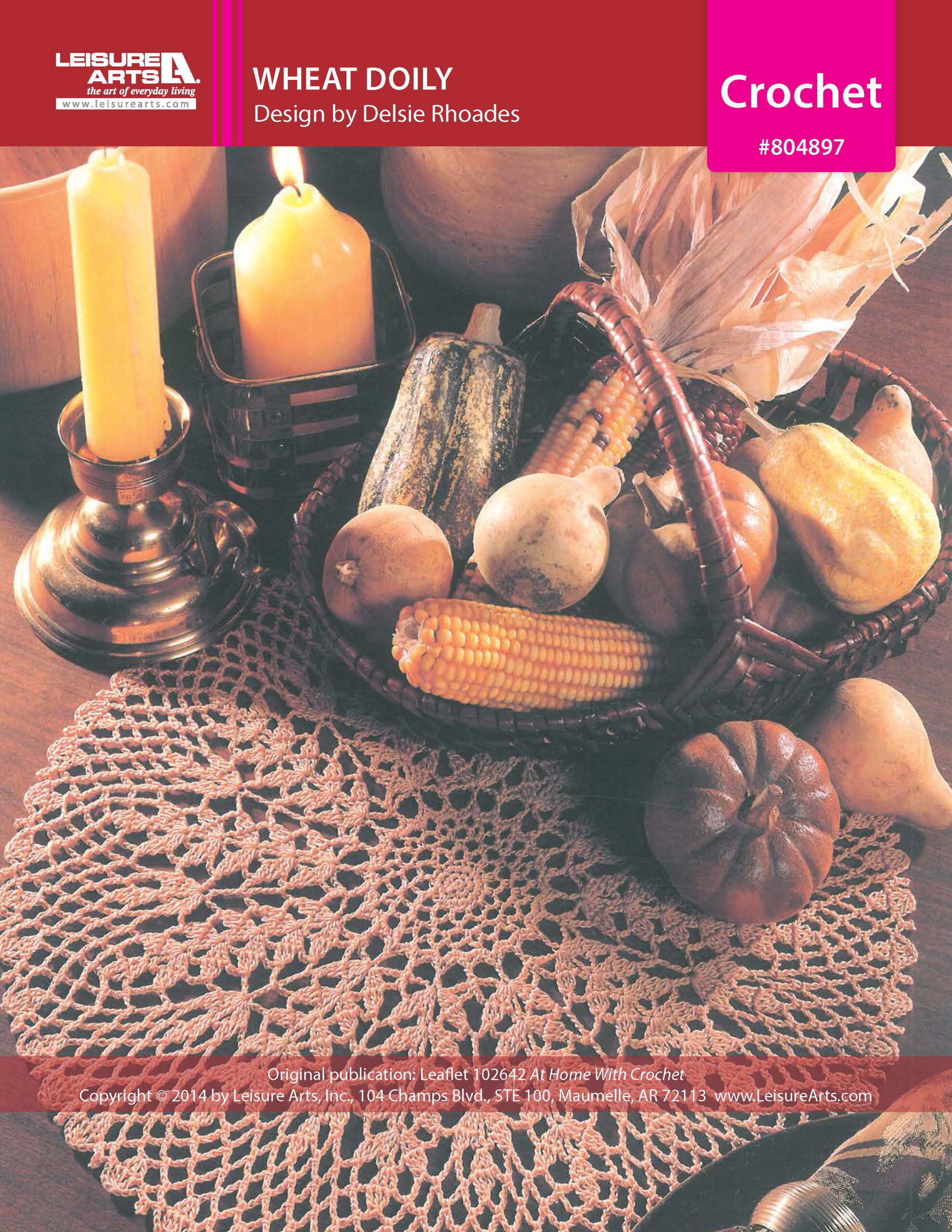 Leisure Arts Home With Crochet Wheat Doily ePattern