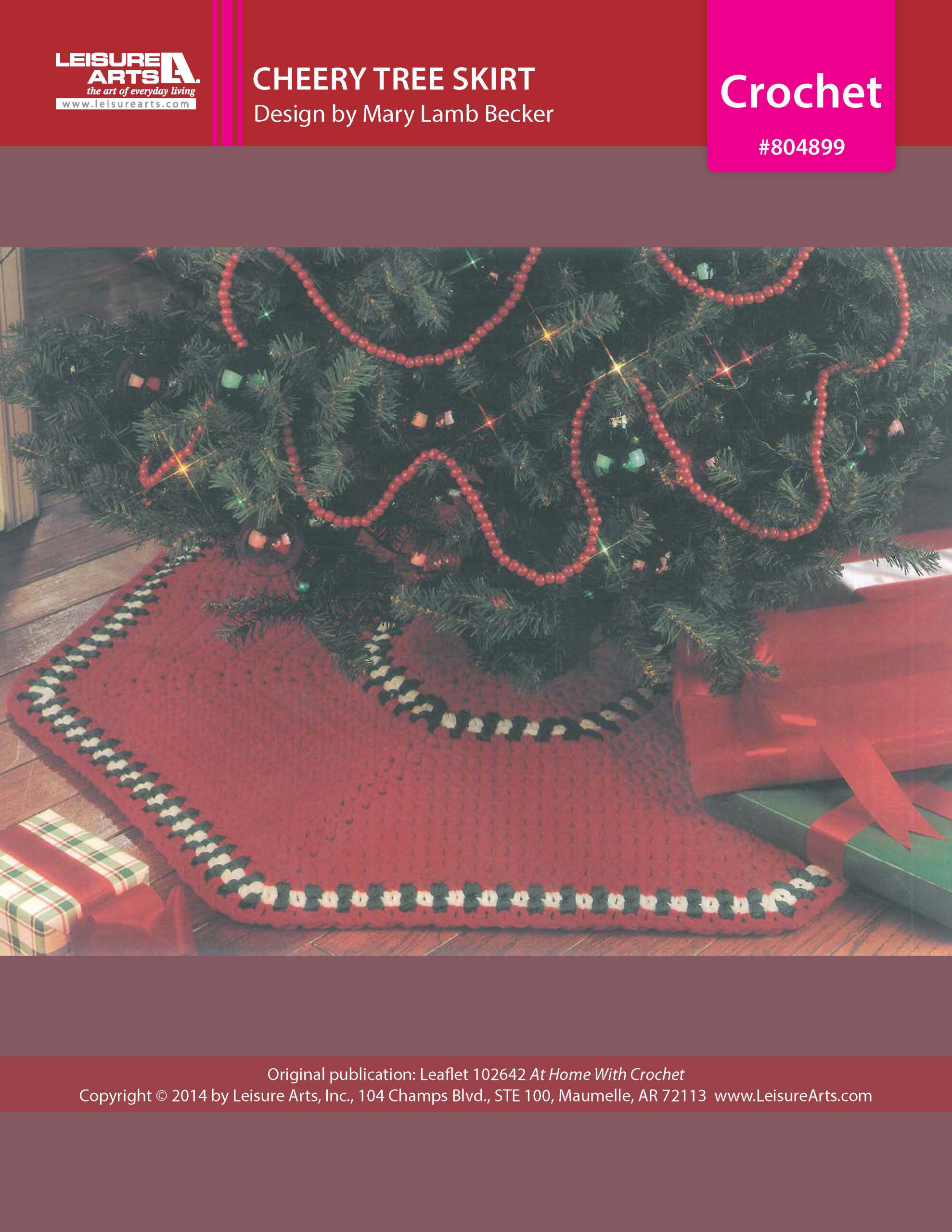 Leisure Arts Home With Crochet Cheery Tree Skirt ePattern