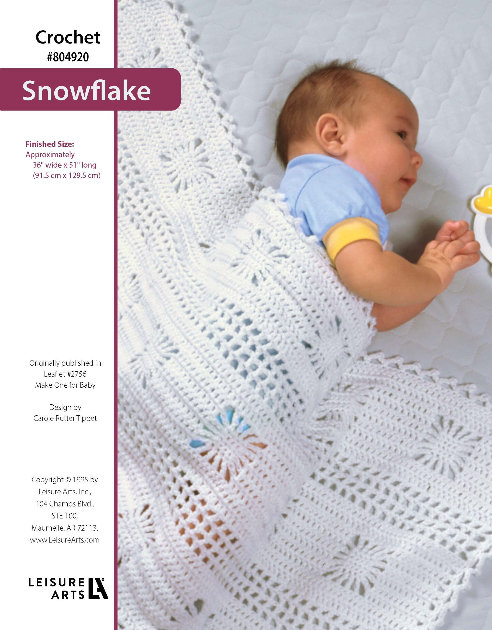 Leisure Arts ePattern Snowflake Afghan