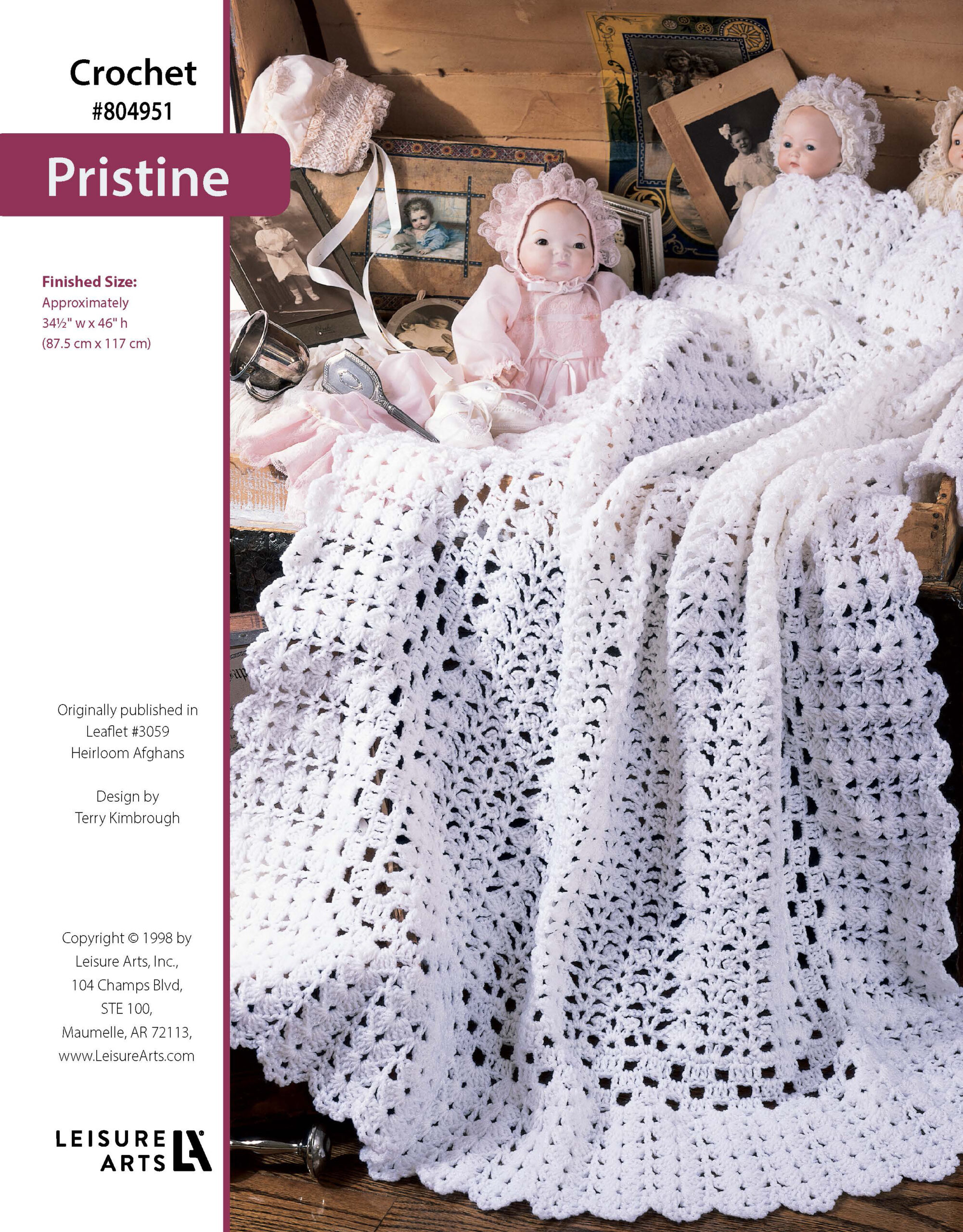 Leisure Arts Heirloom Afghans For Baby Pristine Crochet ePattern