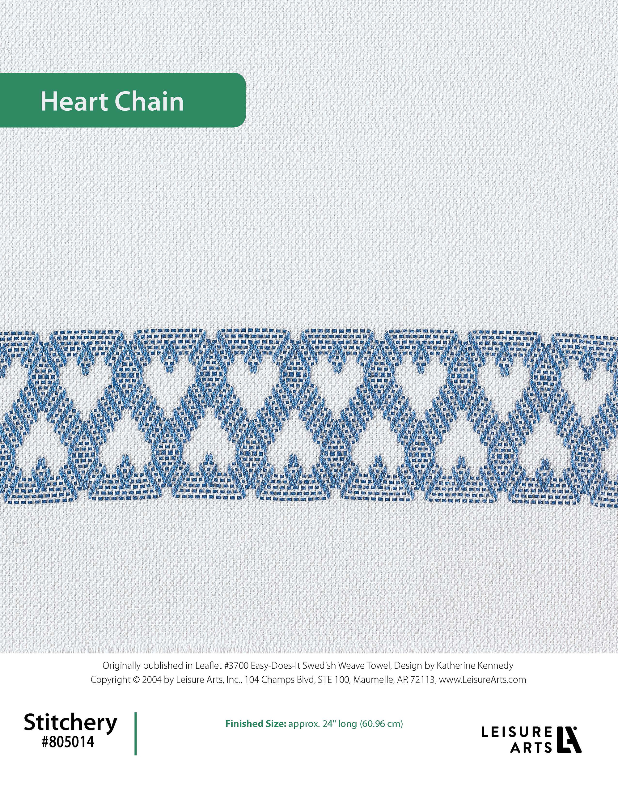 Leisure Arts EasyDoesIt Swedish Weave Towels Heart Chain Stitchery ePattern