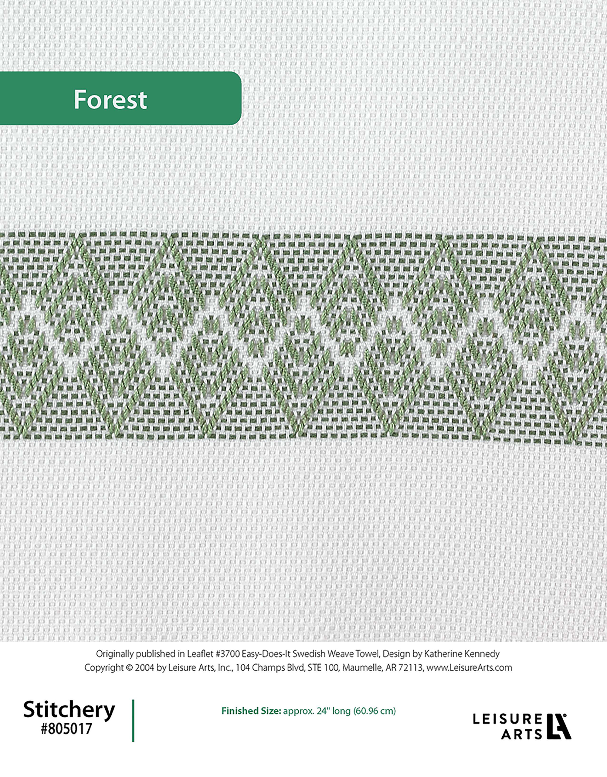Leisure Arts EasyDoesIt Swedish Weave Towels Forest Stitchery ePattern