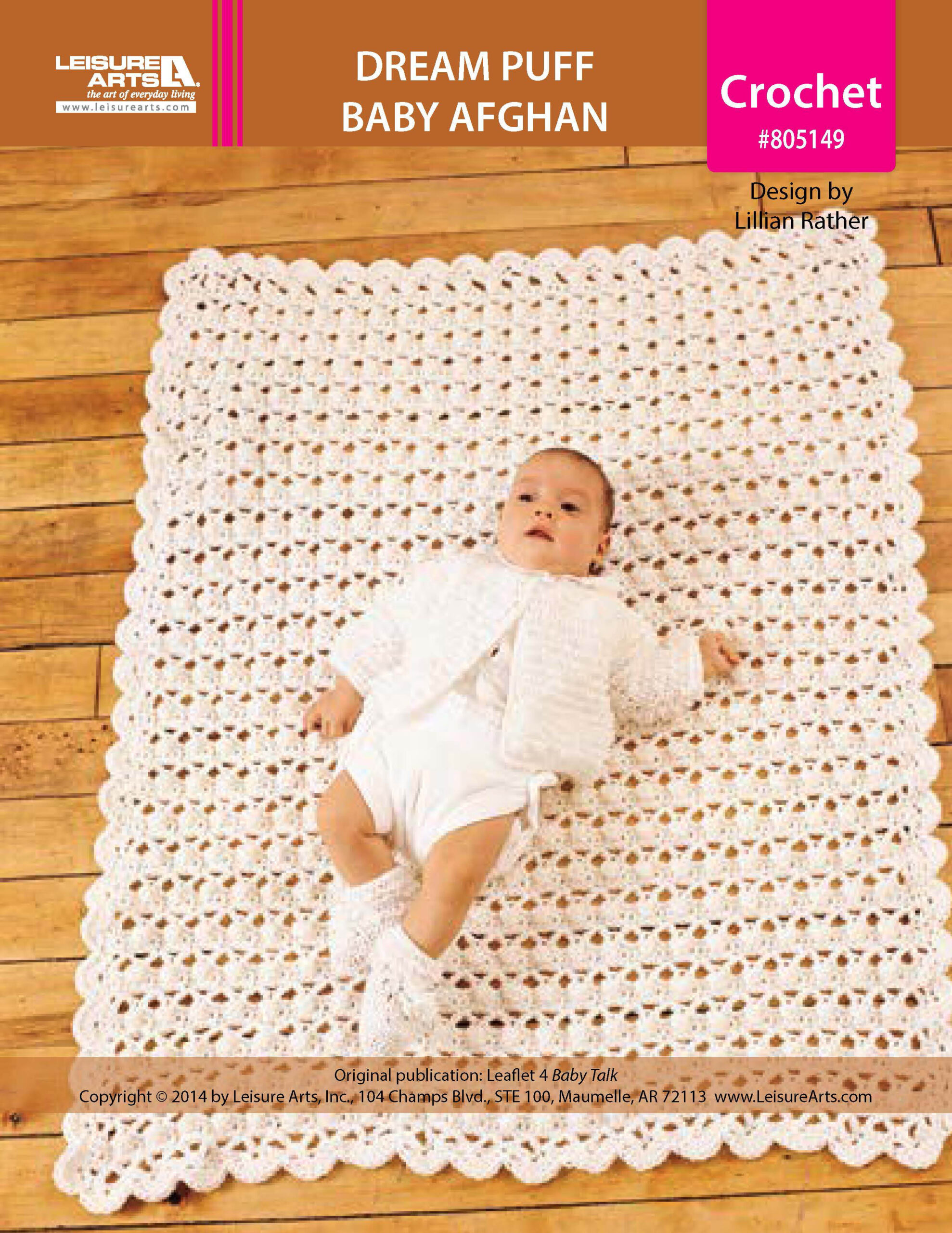 Leisure Arts Leaflet 4 Baby Talk Dream Puff Afghan Crochet ePattern
