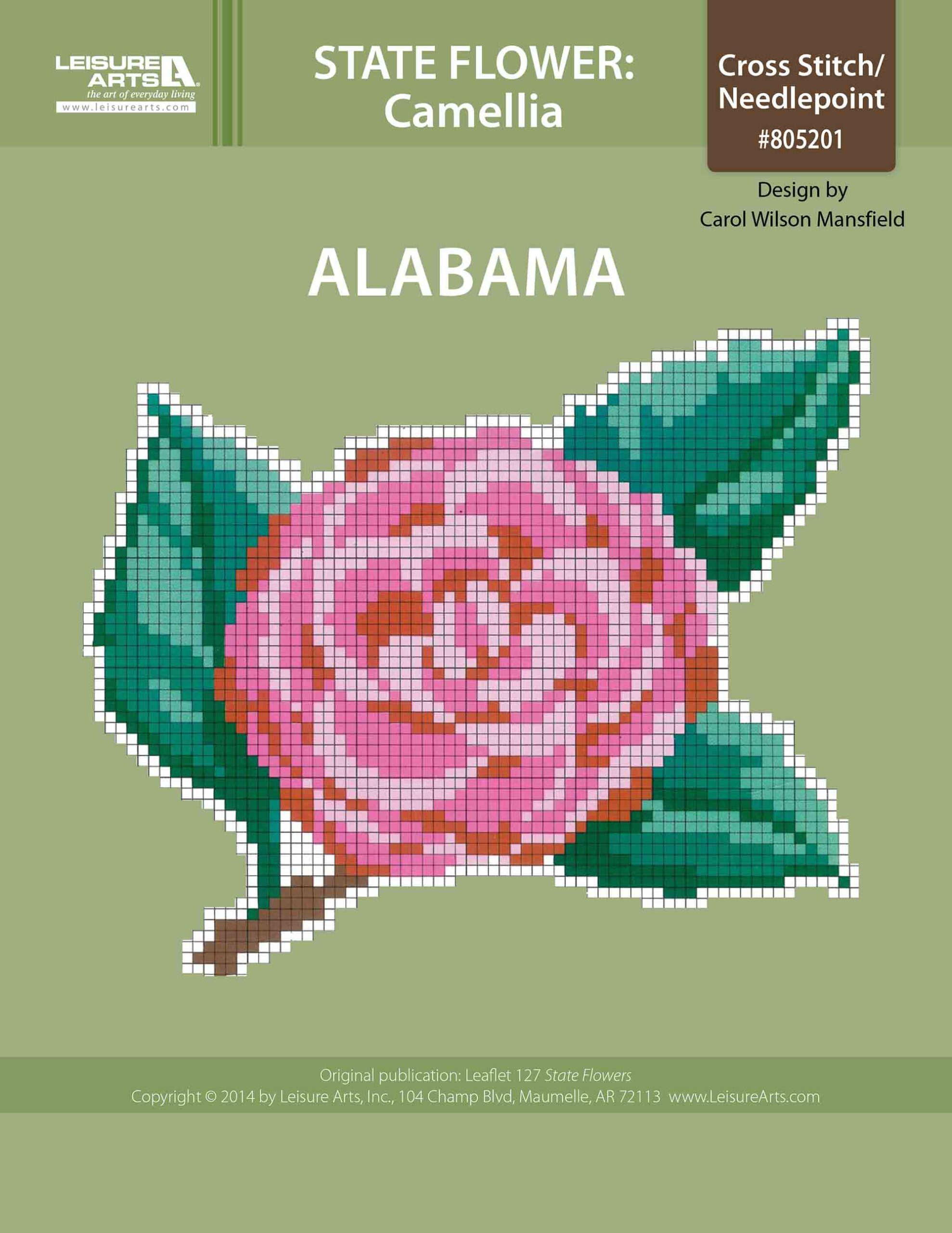 Leisure Arts Alabama Camellia Cross Stitch ePattern