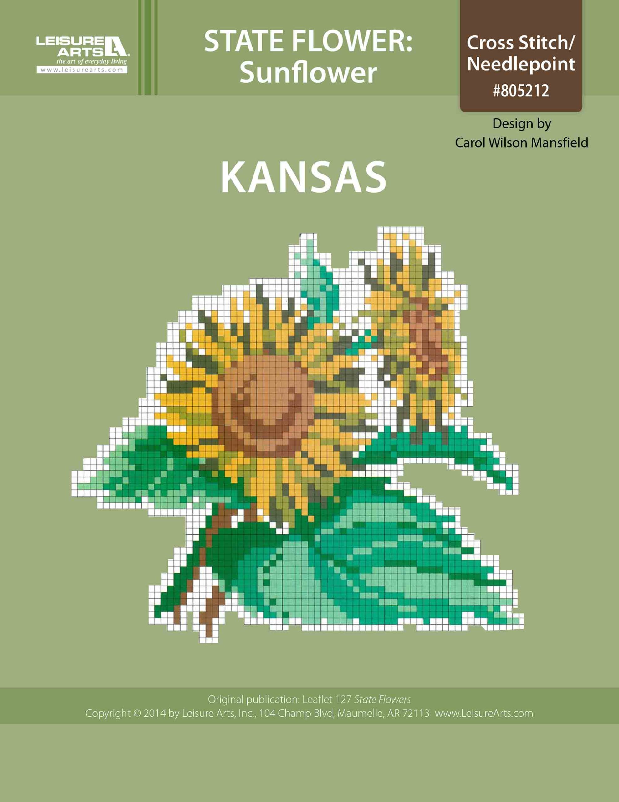 Leisure Arts Kansas Sunflower Cross Stitch ePattern