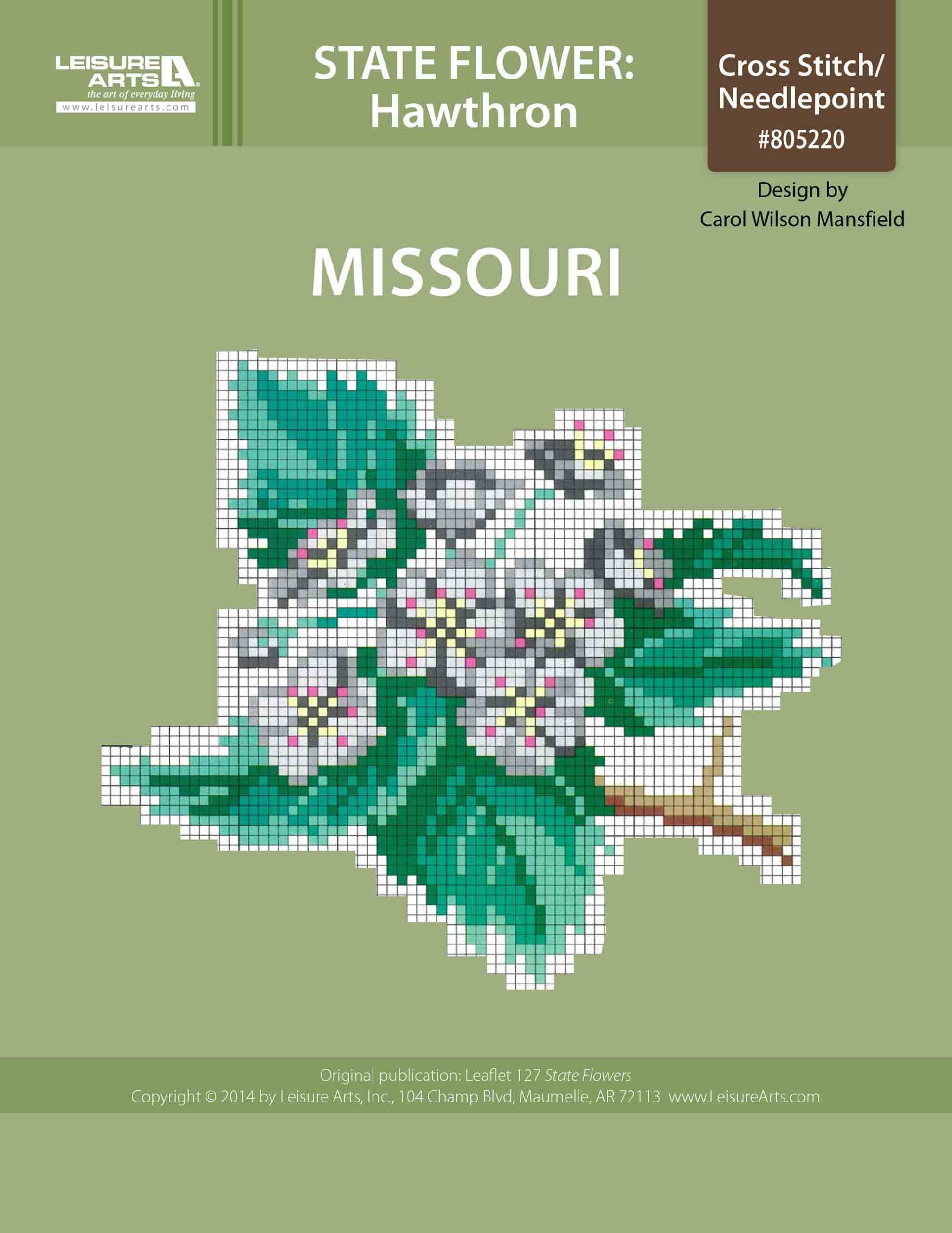 Leisure Arts Missouri Hawthorn Cross Stitch ePattern