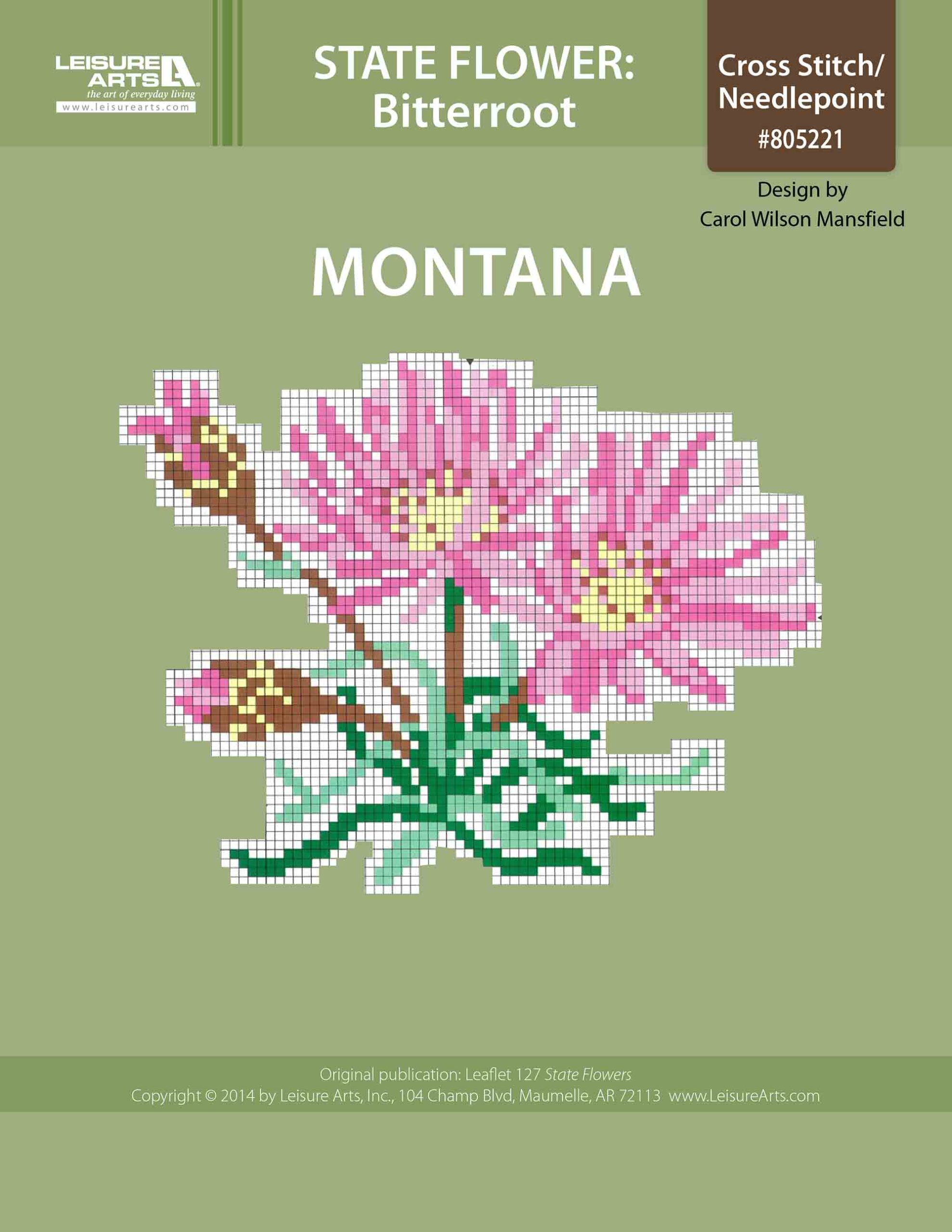 Leisure Arts Montana Bitterroot Cross Stitch ePattern