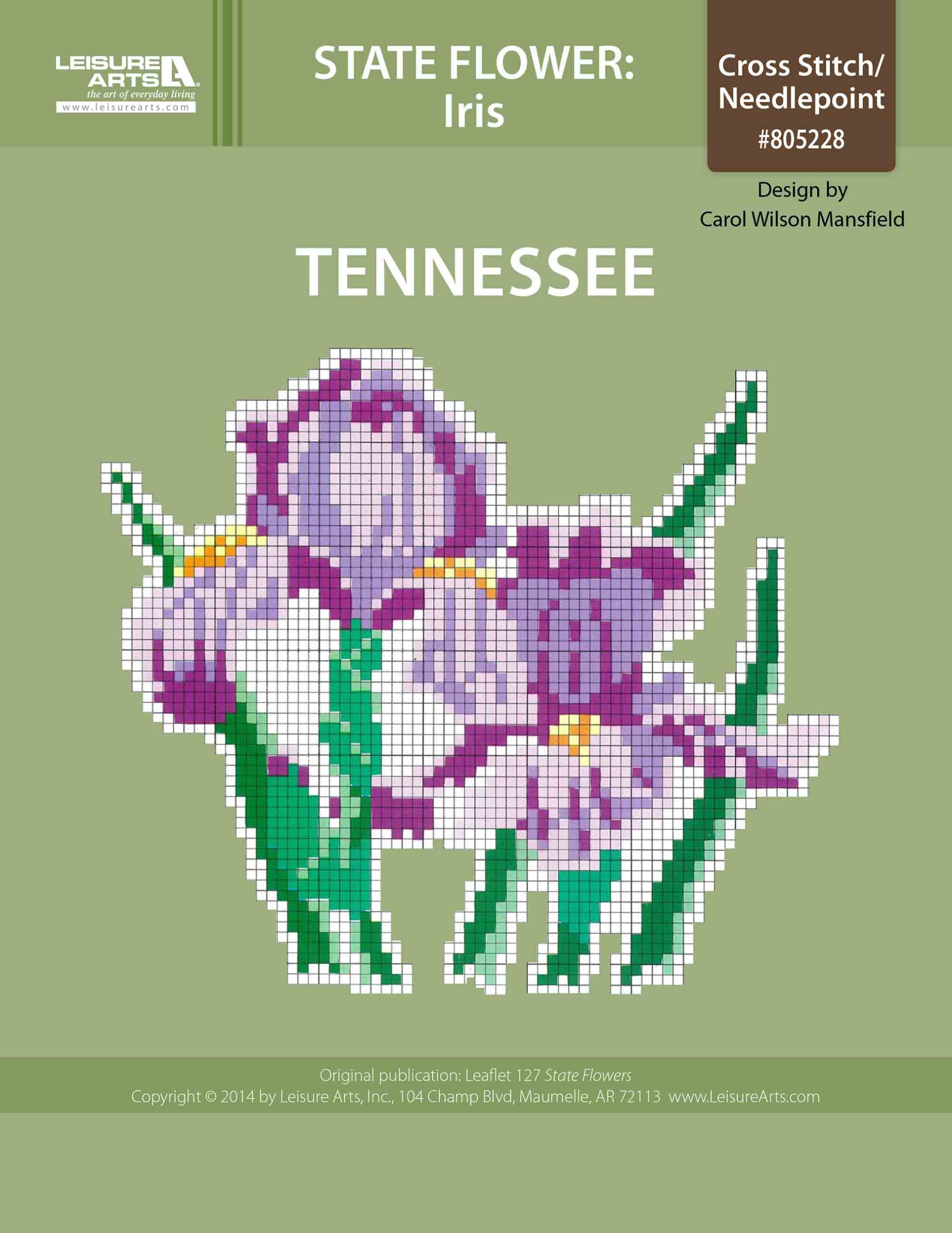 Leisure Arts Tennessee Iris Cross Stitch ePattern
