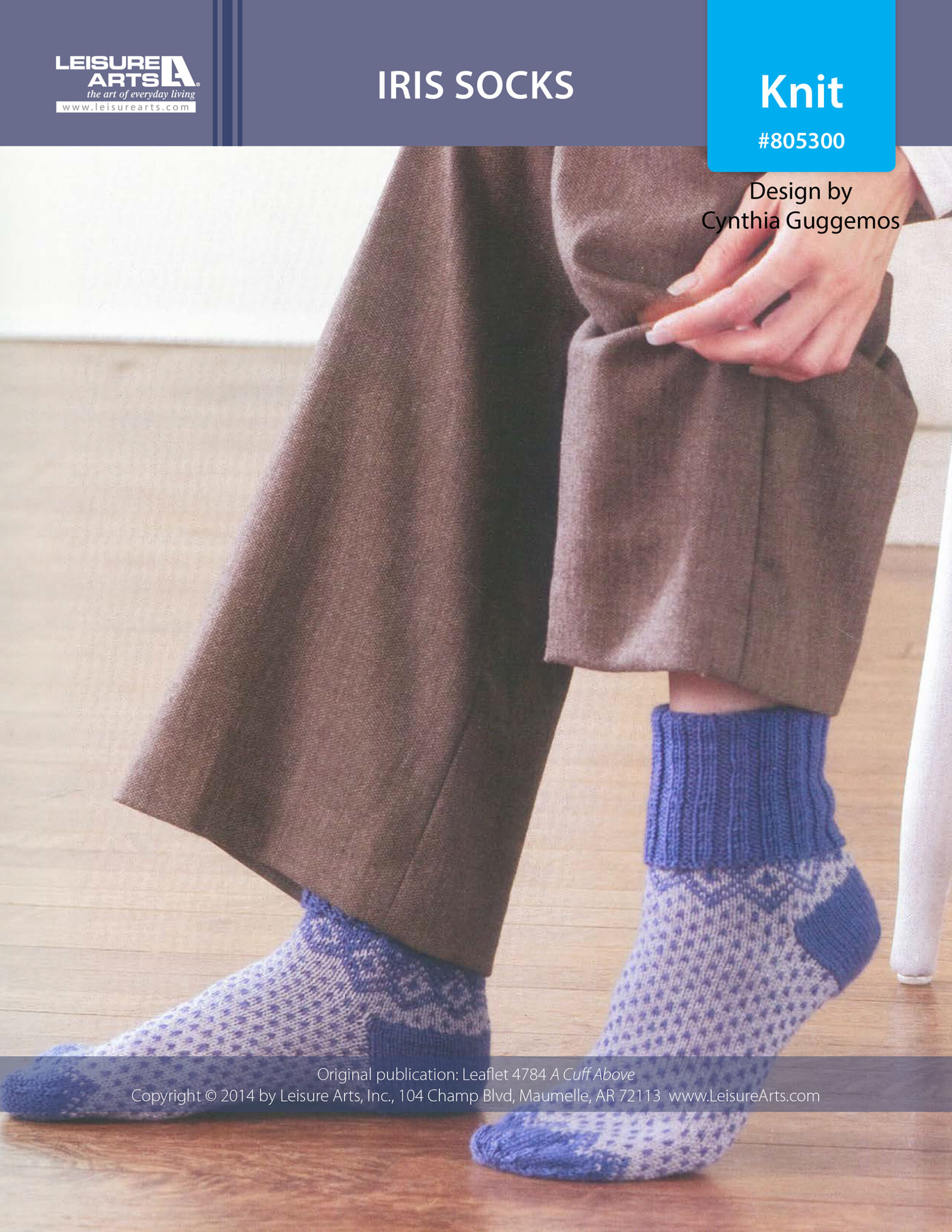 Leisure Arts A Cuff Above Iris Socks Knit ePattern