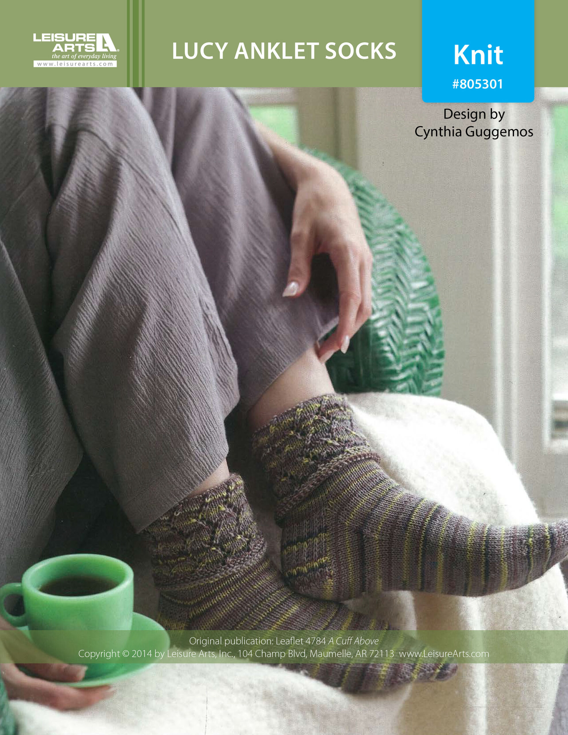 Leisure Arts A Cuff Above Lucy Anklet Socks Knit ePattern