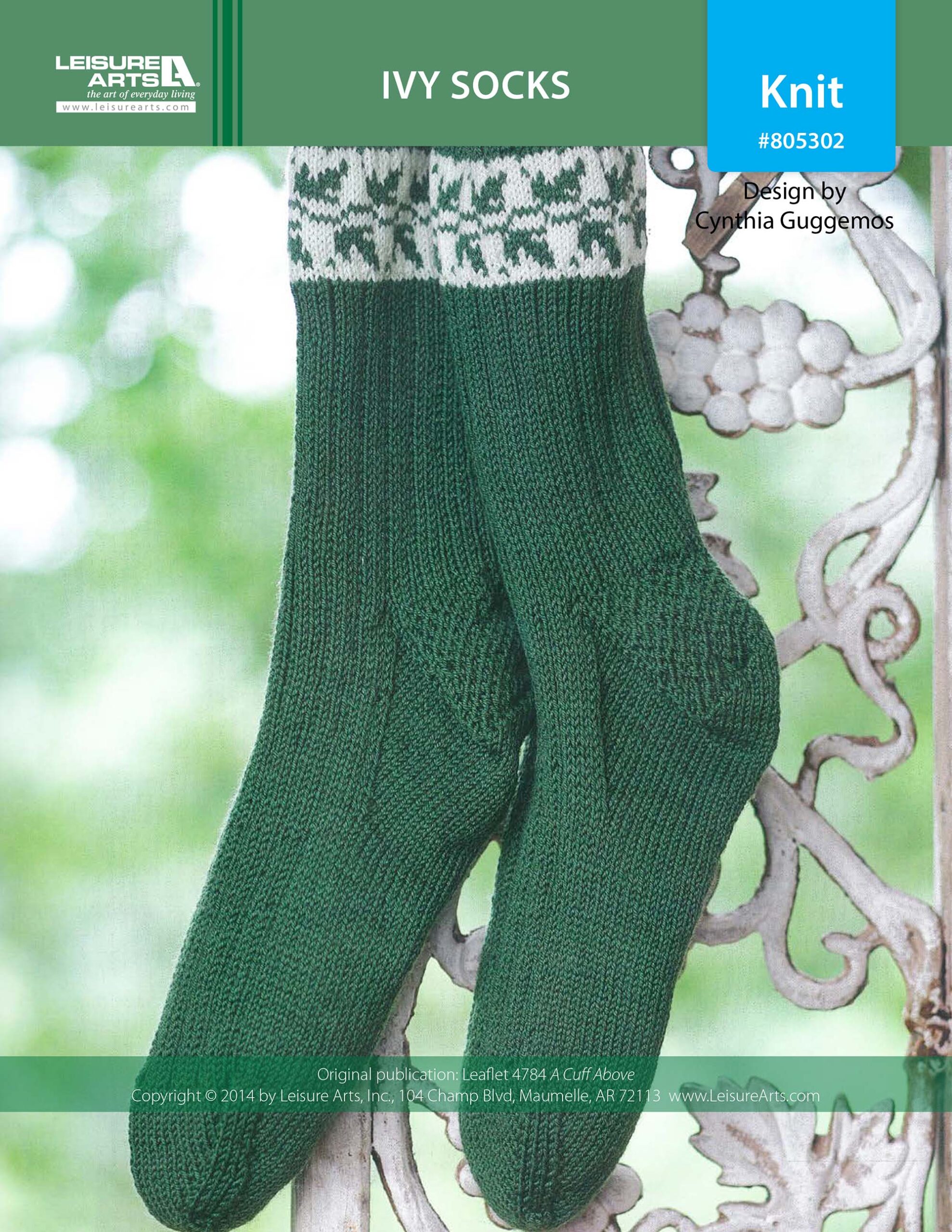 Leisure Arts A Cuff Above Ivy Socks Knit ePattern