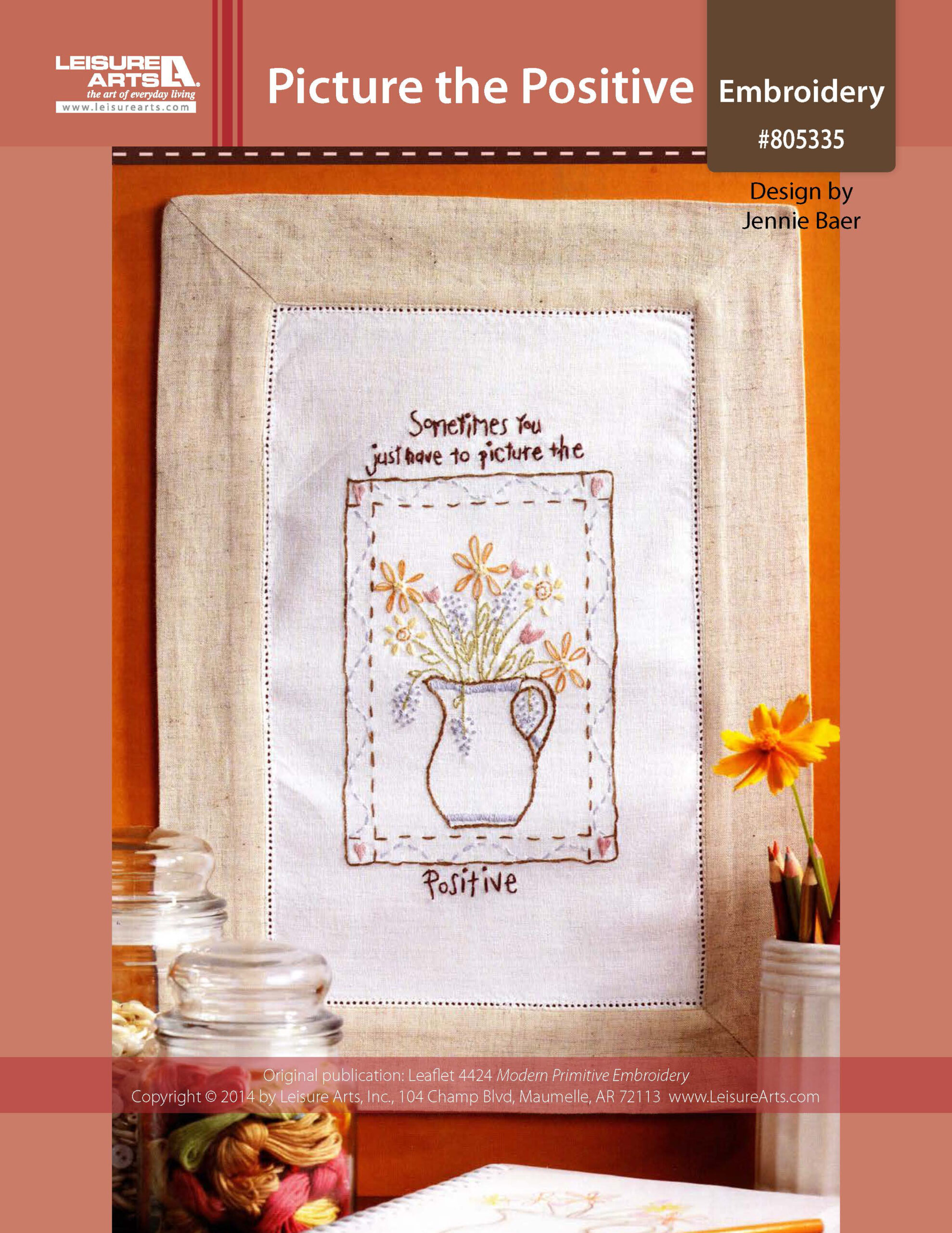 Leisure Arts Modern Primitive Picture The Positive Embroidery ePattern