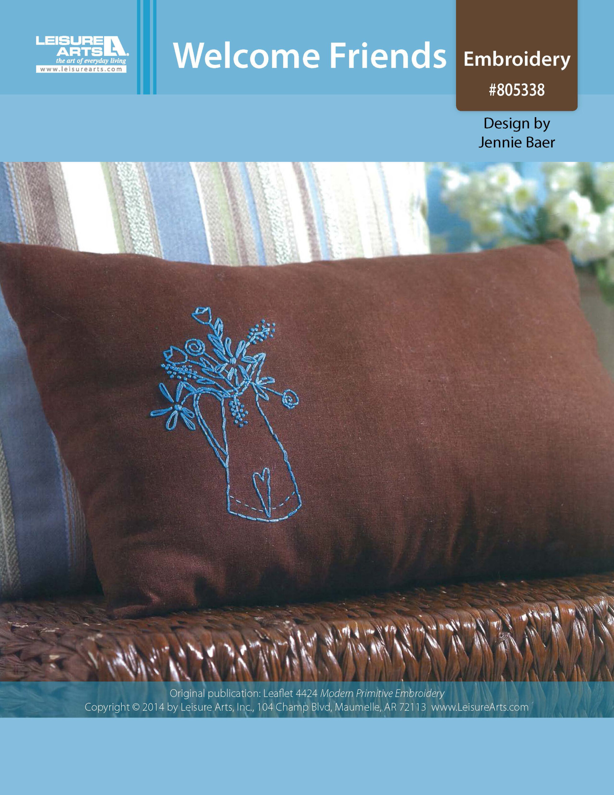 Leisure Arts Modern Primitive Welcome Friends Embroidery ePattern