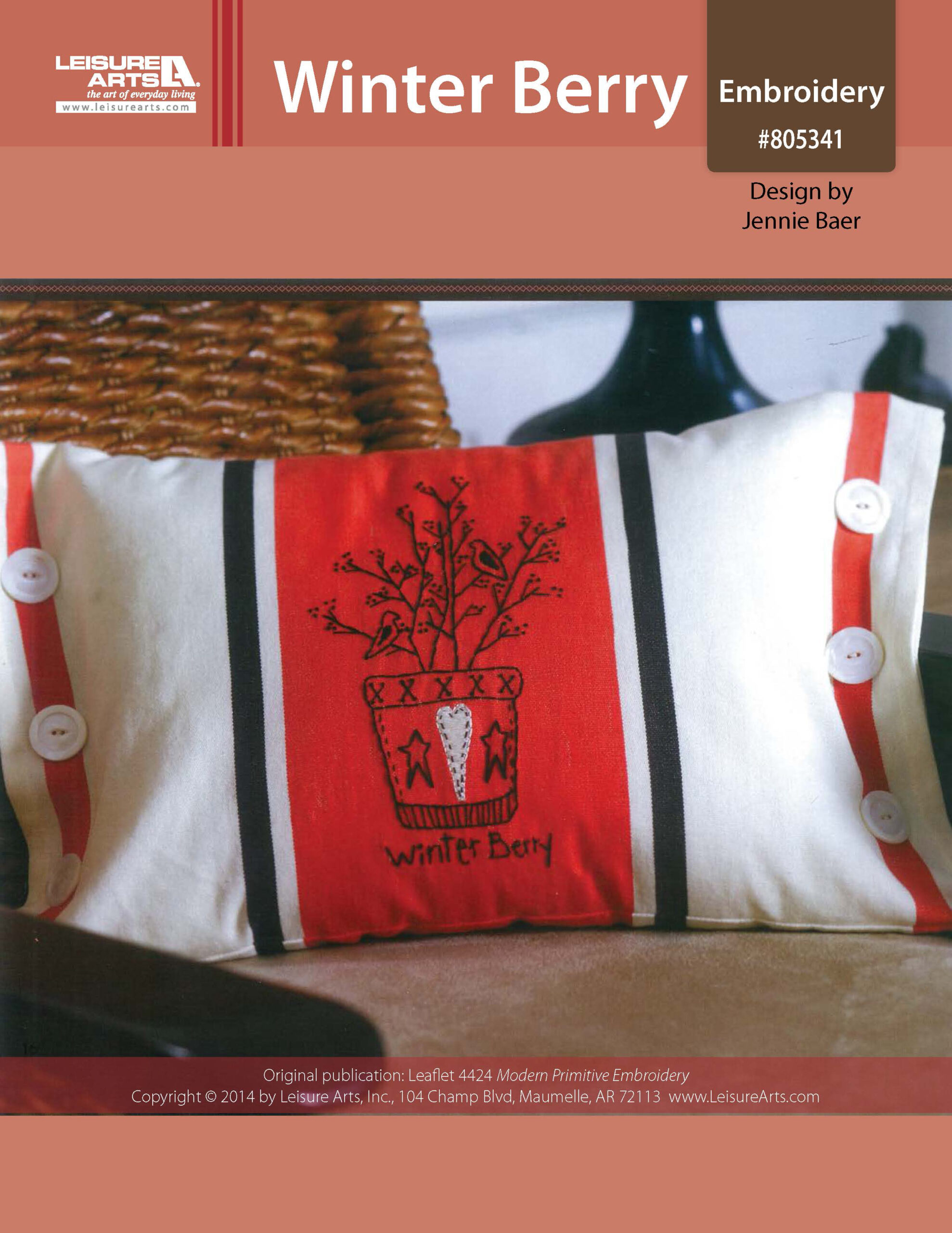 Leisure Arts Modern Primitive Winter Berry Embroidery ePattern