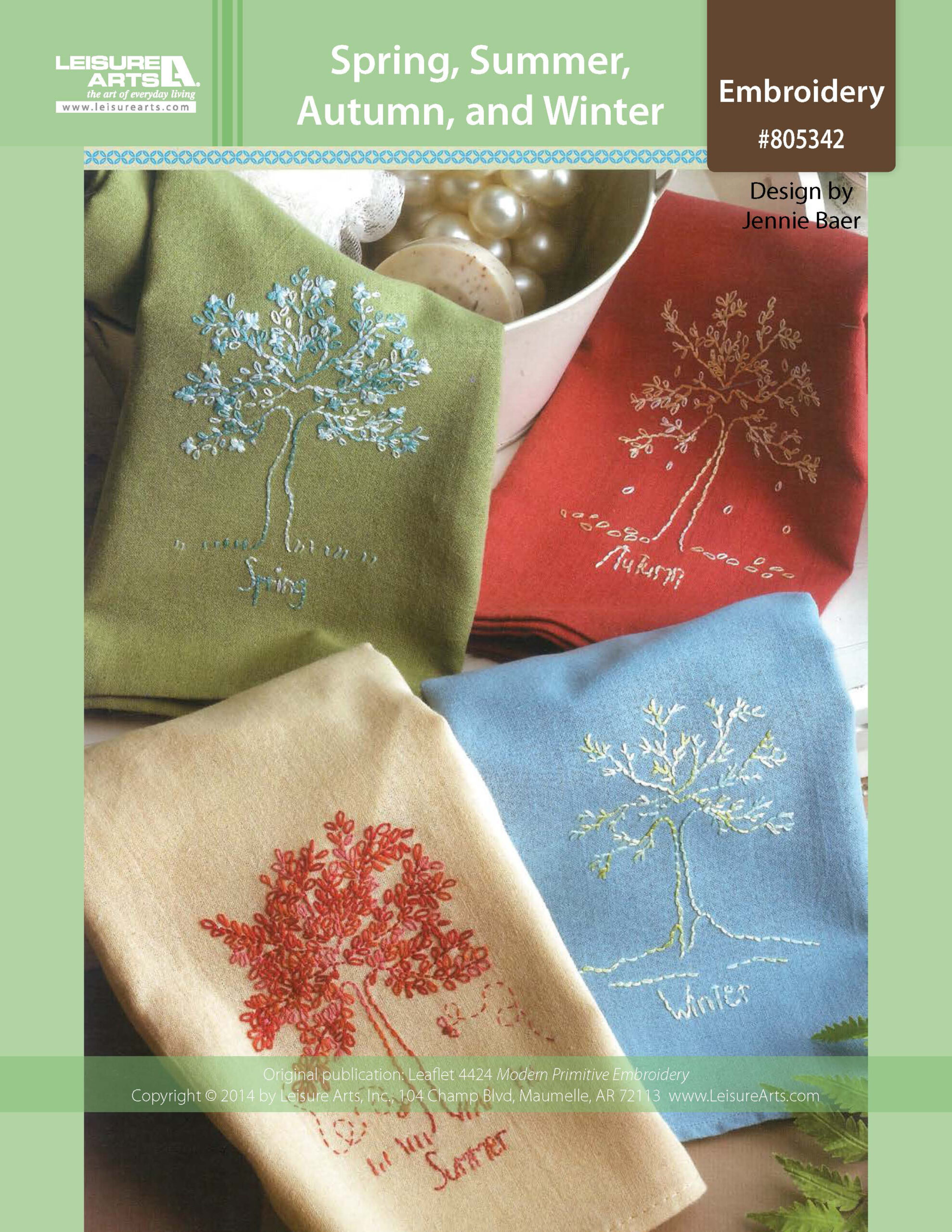 Leisure Arts Modern Primitive Spring Summer Autumn and Winter Embroidery ePattern