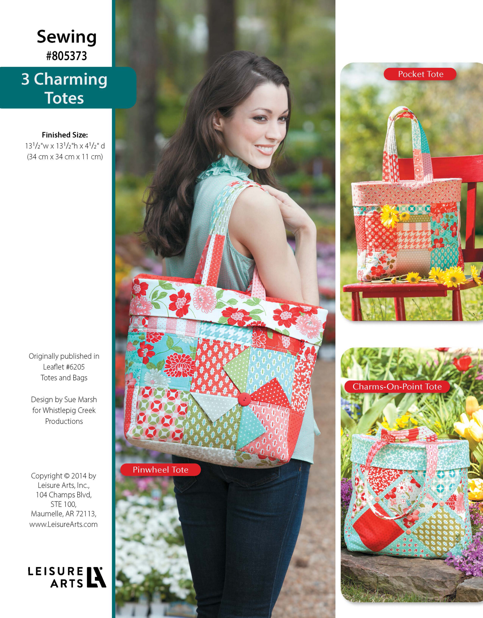 Leisure Arts Totes Bags ePattern Three Charming Totes