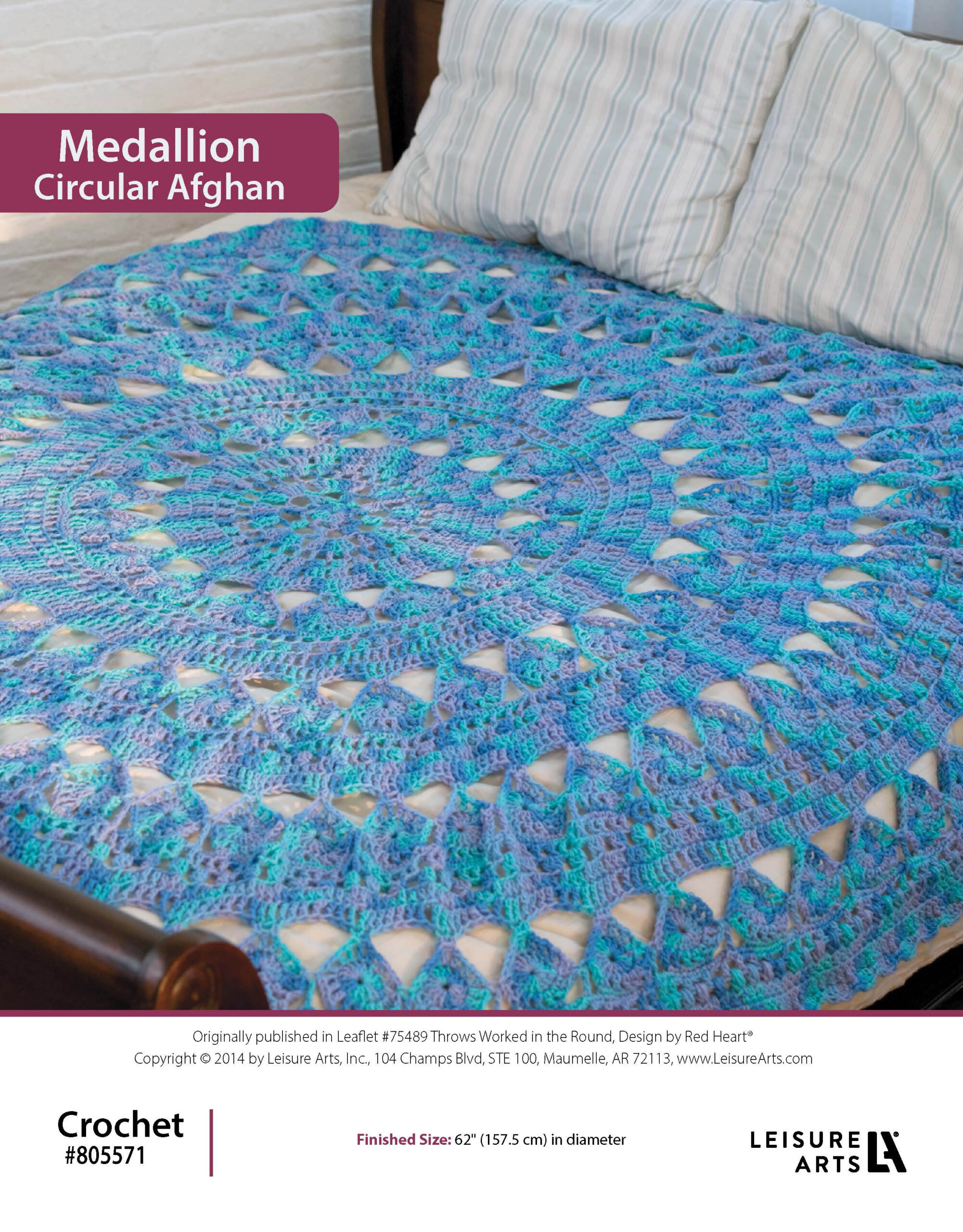 Leisure Arts Medallion Circular Afghan Crochet ePattern
