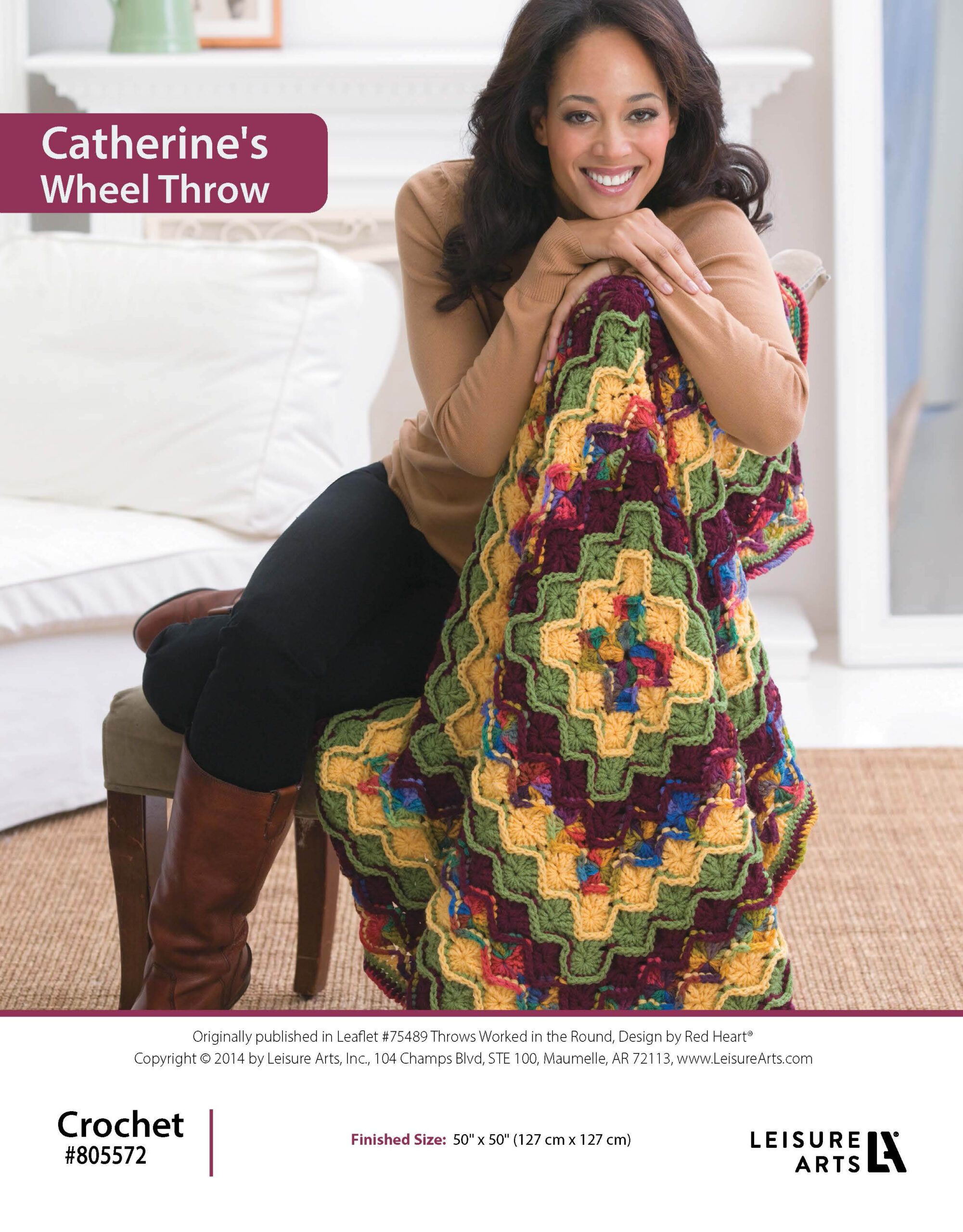Leisure Arts Catherines Wheel Throw Crochet ePattern