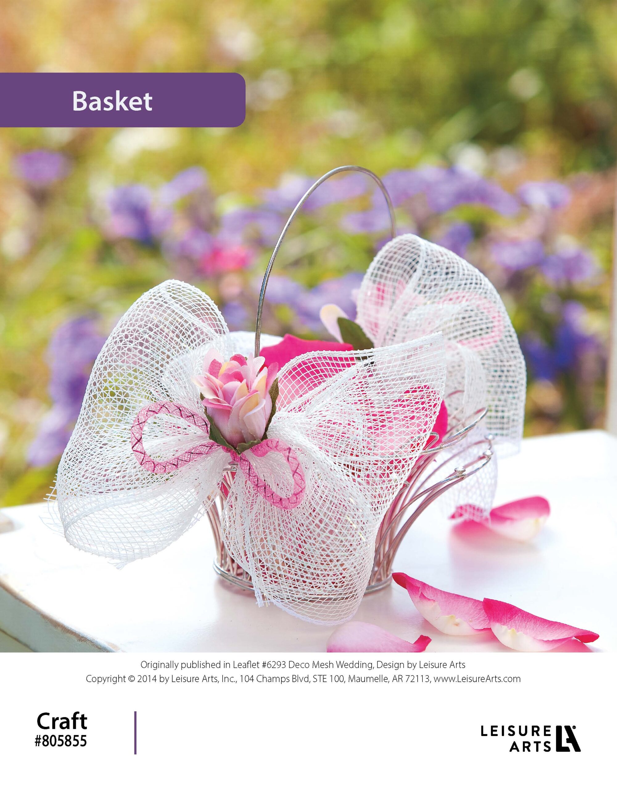 Leisure Arts Deco Mesh Wedding Basket Craft ePattern