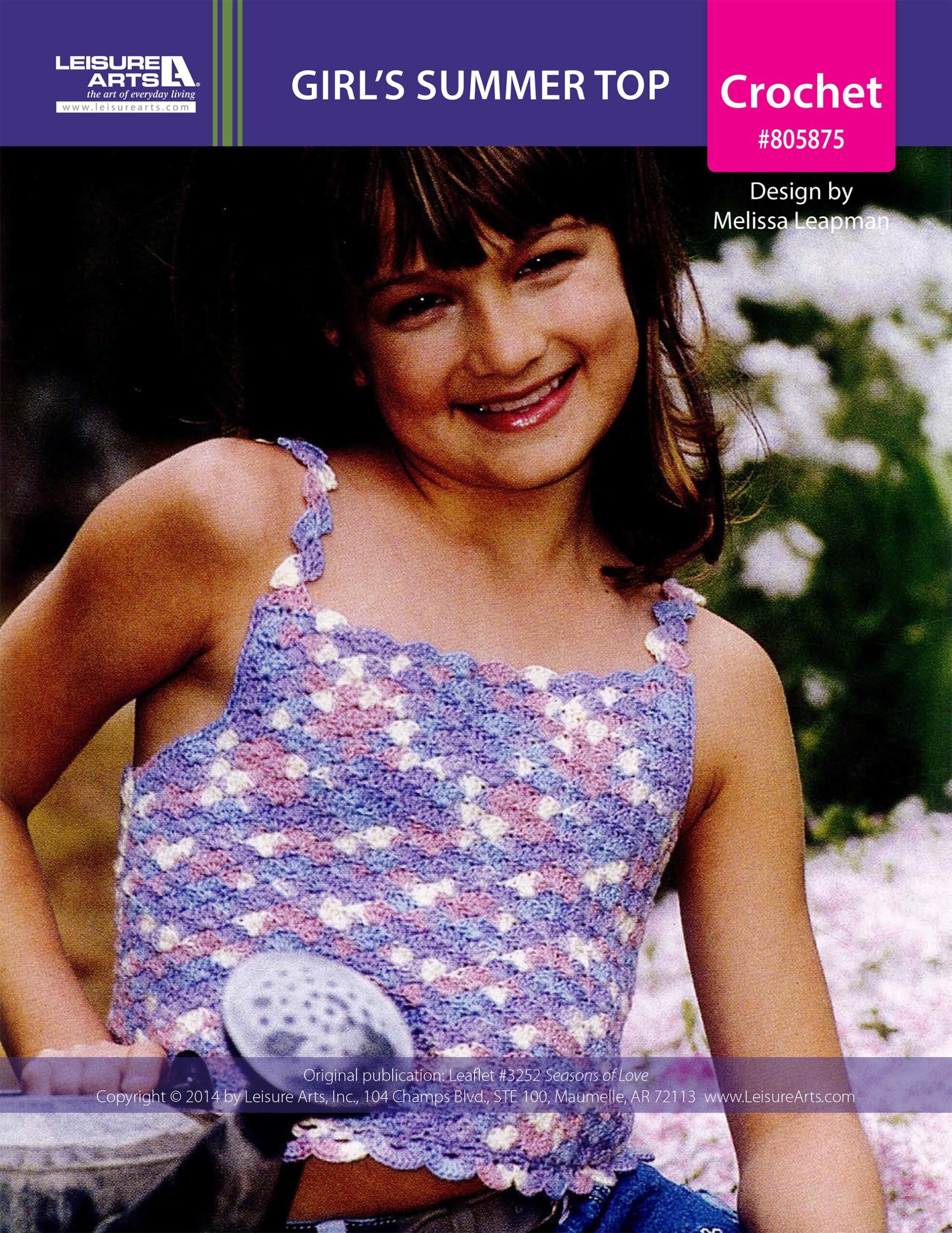 Leisure Arts Seasons of Love Girls Summer Top Crochet ePattern