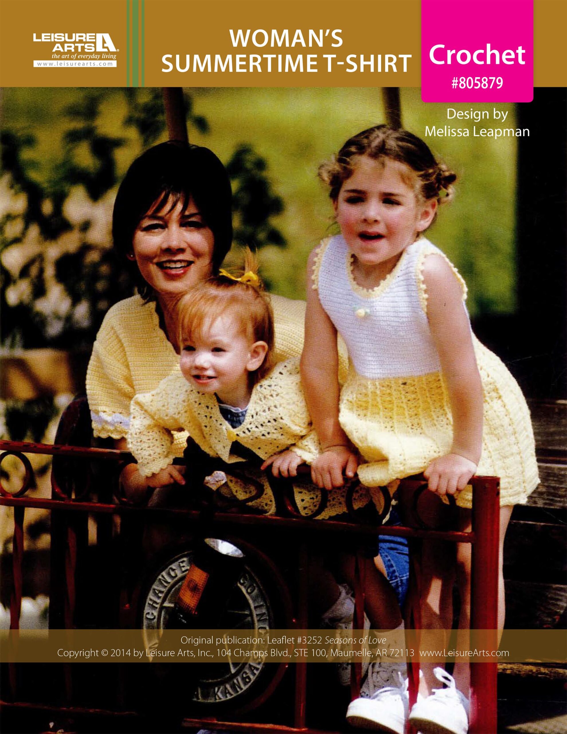 Leisure Arts Seasons of Love Womans Summertime TShirt Crochet ePattern