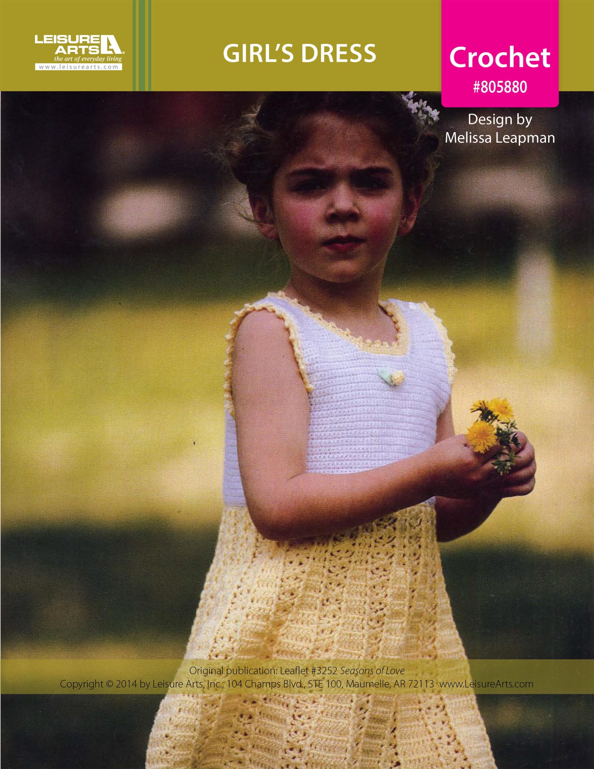 Leisure Arts Seasons of Love Girls Dress Crochet ePattern