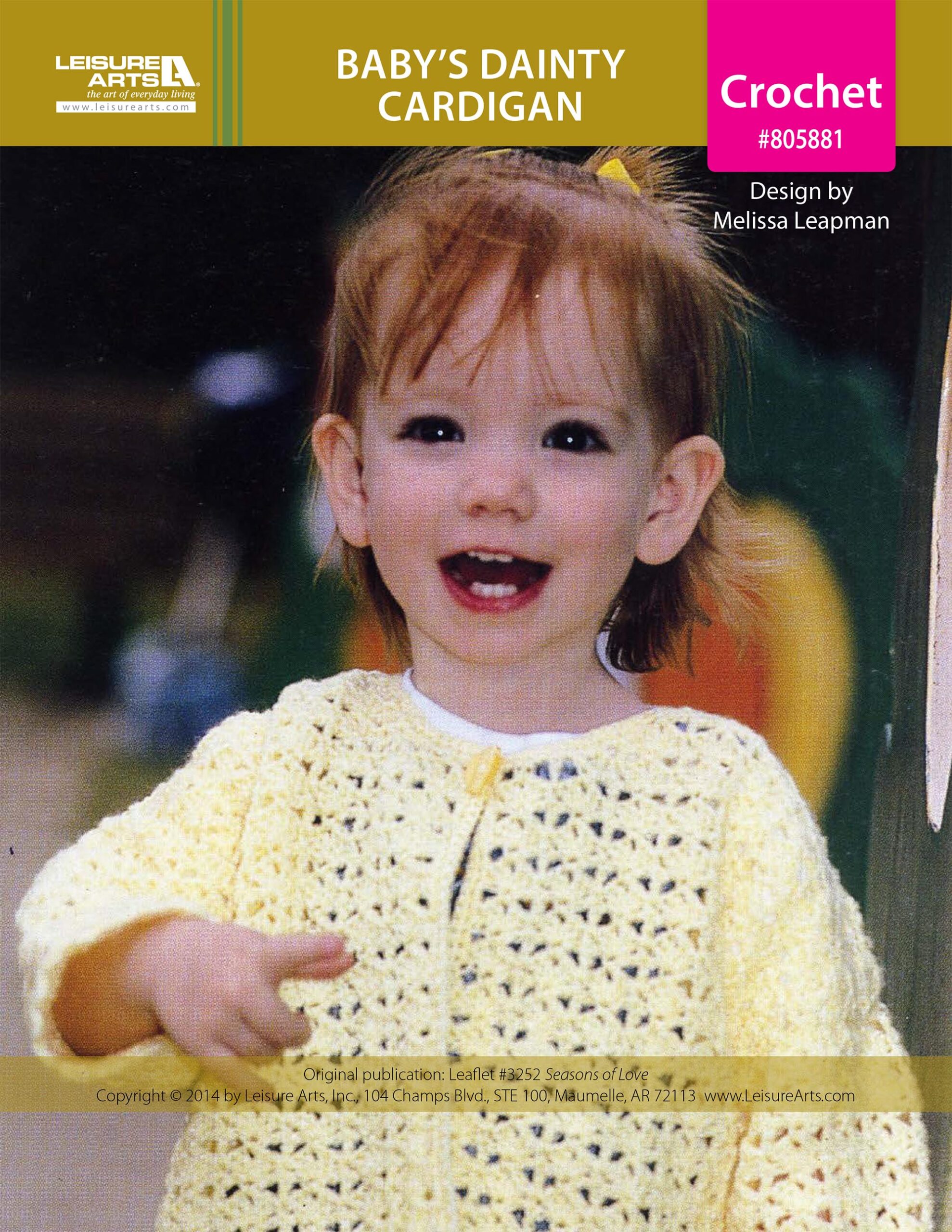 Leisure Arts Seasons of Love Babys Dainty Cardigan Crochet ePattern