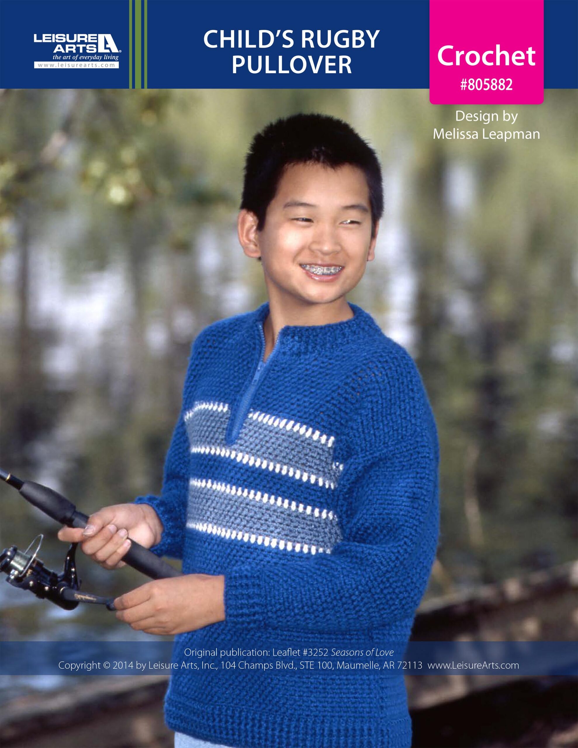 Leisure Arts Seasons of Love Childs Rugby Pullover Crochet ePattern