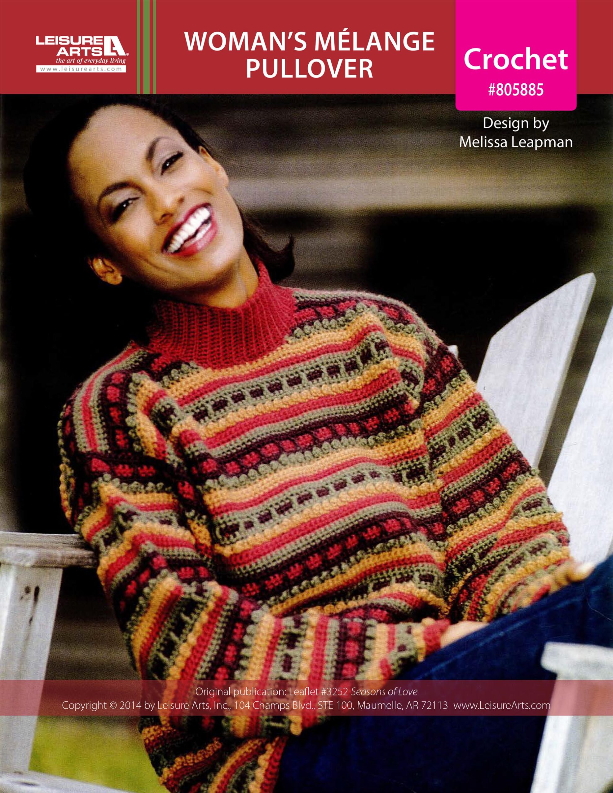 Leisure Arts Seasons of Love Womans Melange Pullover Crochet ePattern