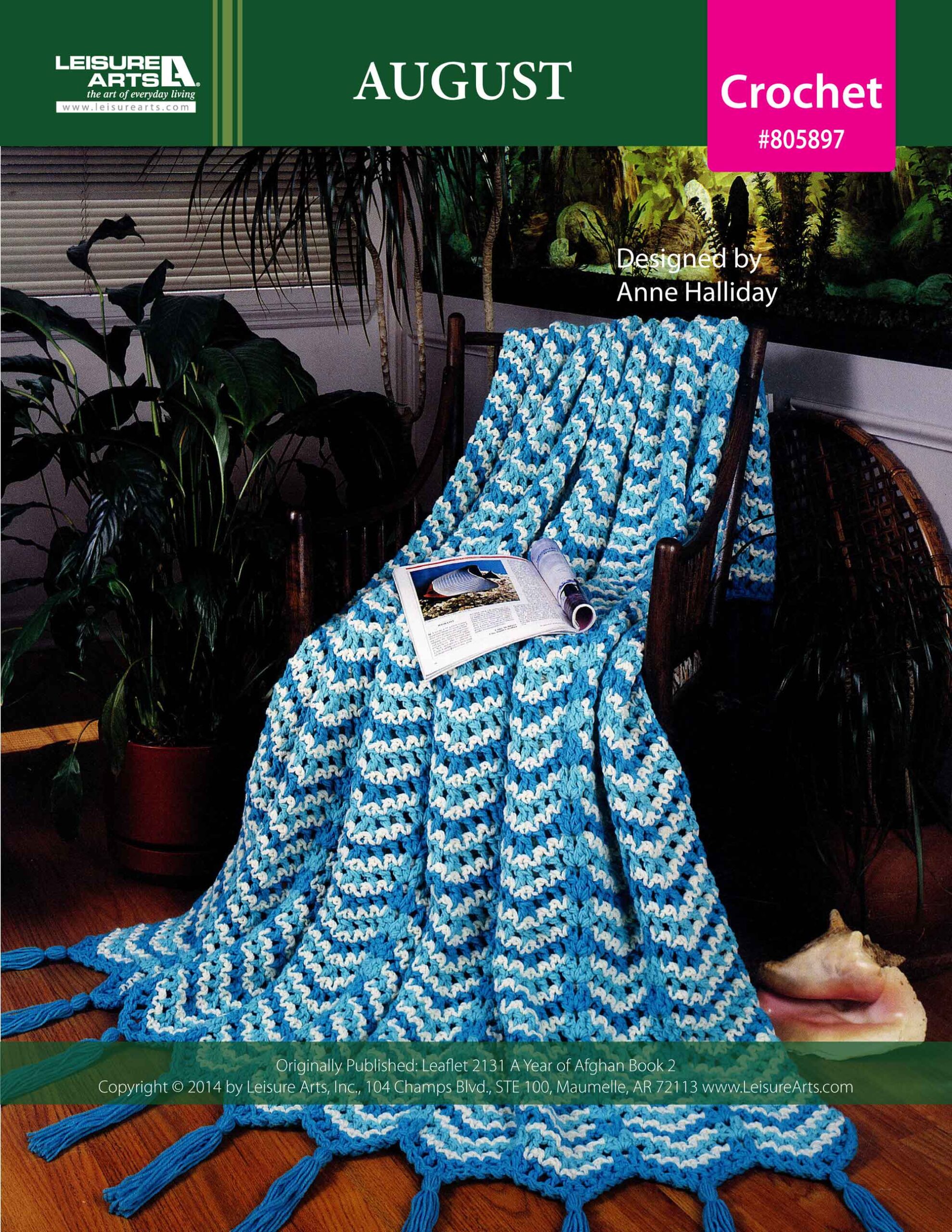 Leisure Arts Patterns A Year Of Afghans Book 2 August Crochet ePattern