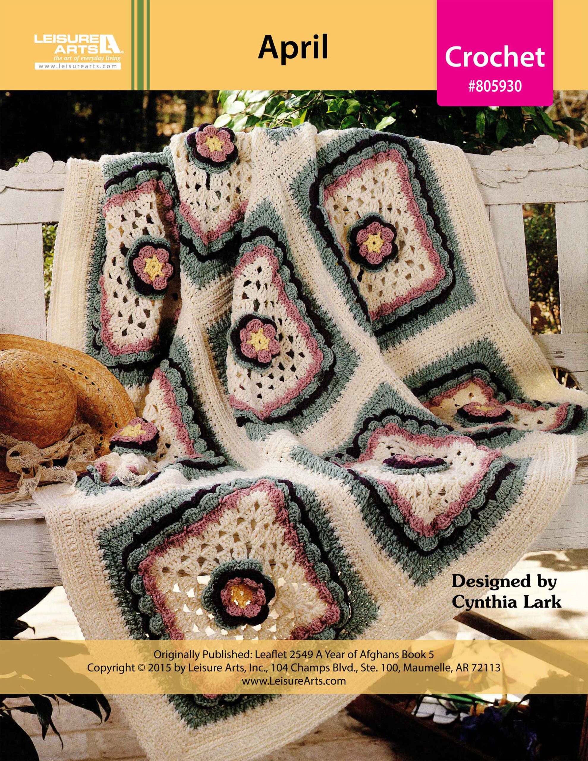 Leisure Arts A Year of Afghans Book 5 April Crochet ePattern